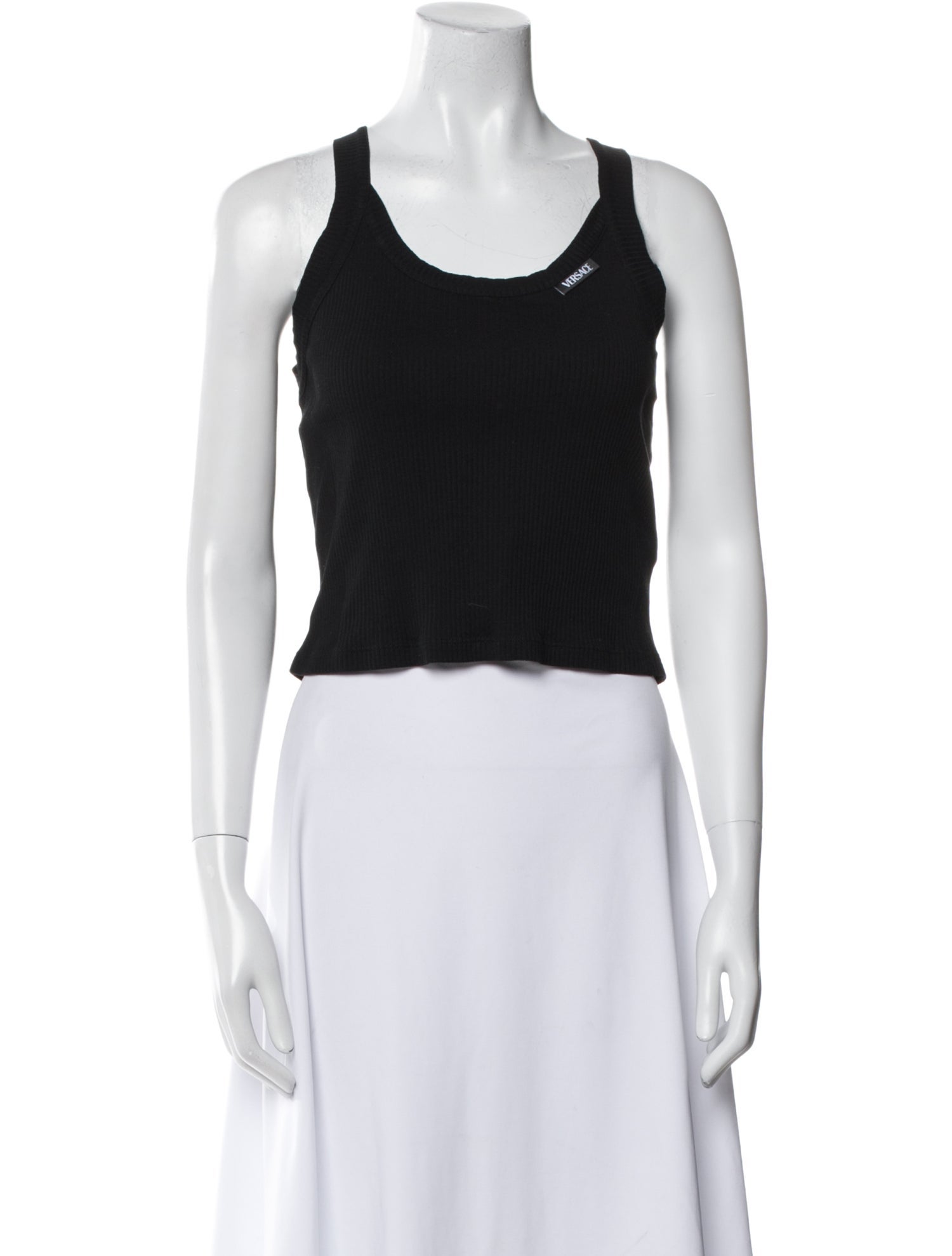 Versace Scoop Neck Sleeveless Crop Top