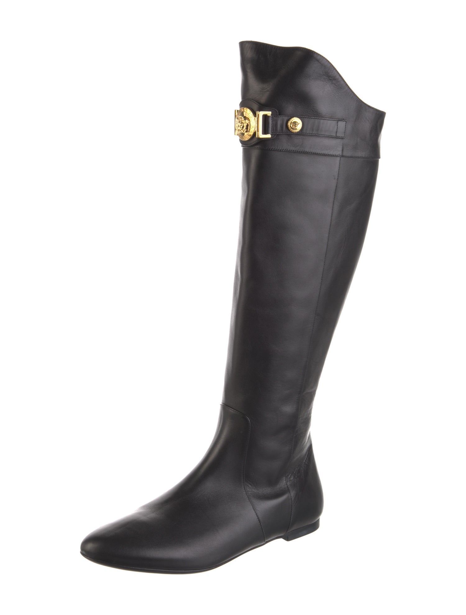 Versace Leather Riding Boots w/ Tags