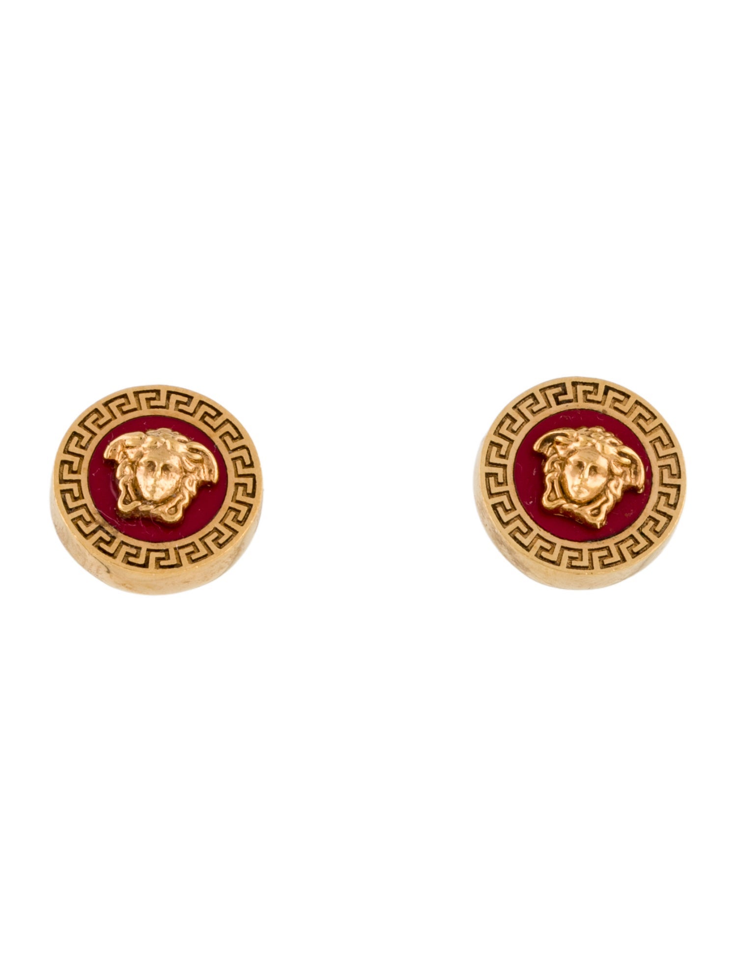 Versace Enamel Medusa Stud Earrings