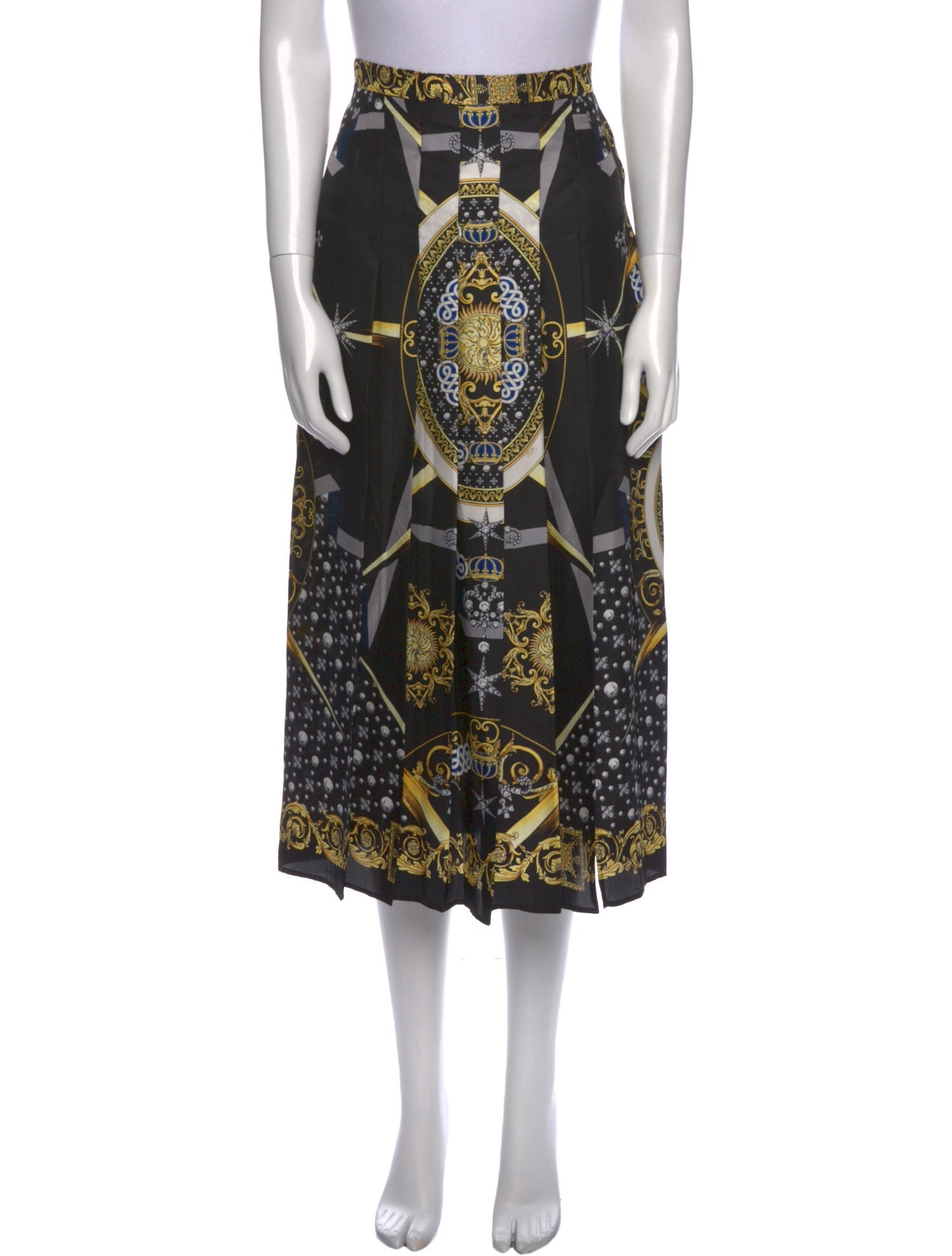 Versace Silk Midi Length Skirt