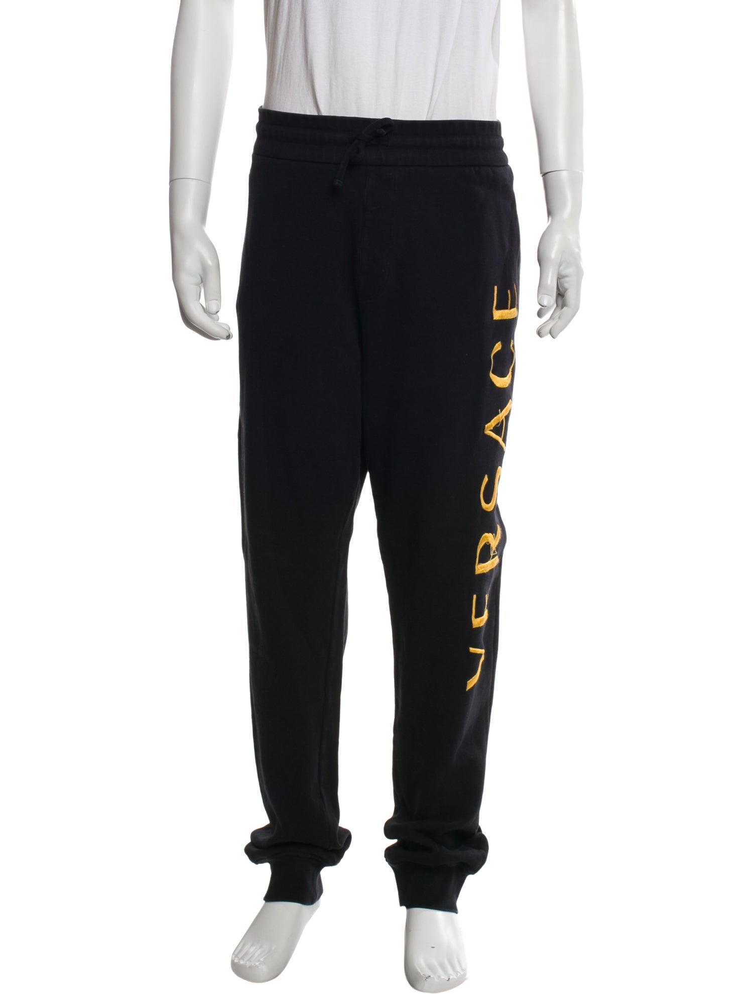 Versace Graphic Print Embroidered Accent Lounge Bottoms