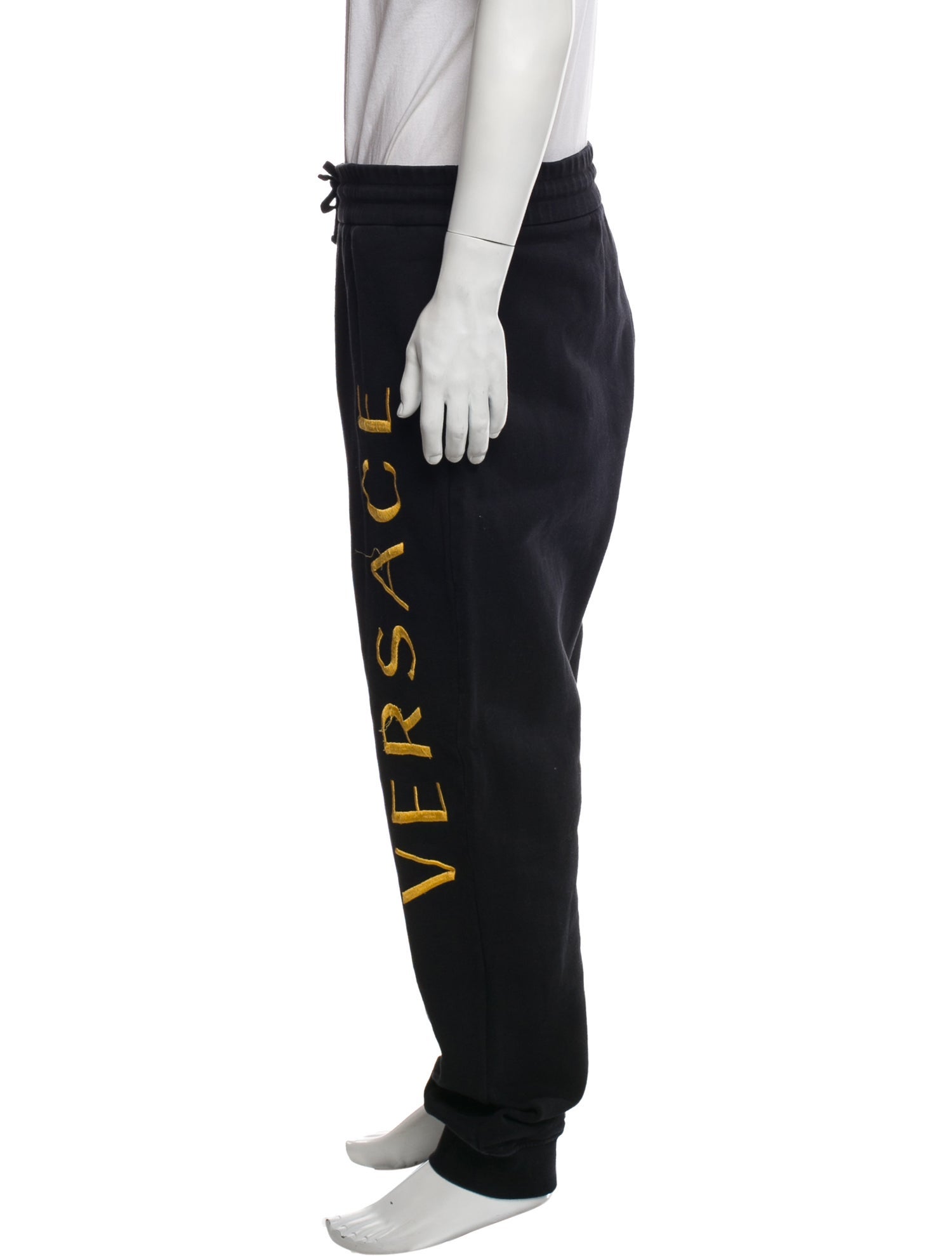 Versace Graphic Print Embroidered Accent Lounge Bottoms