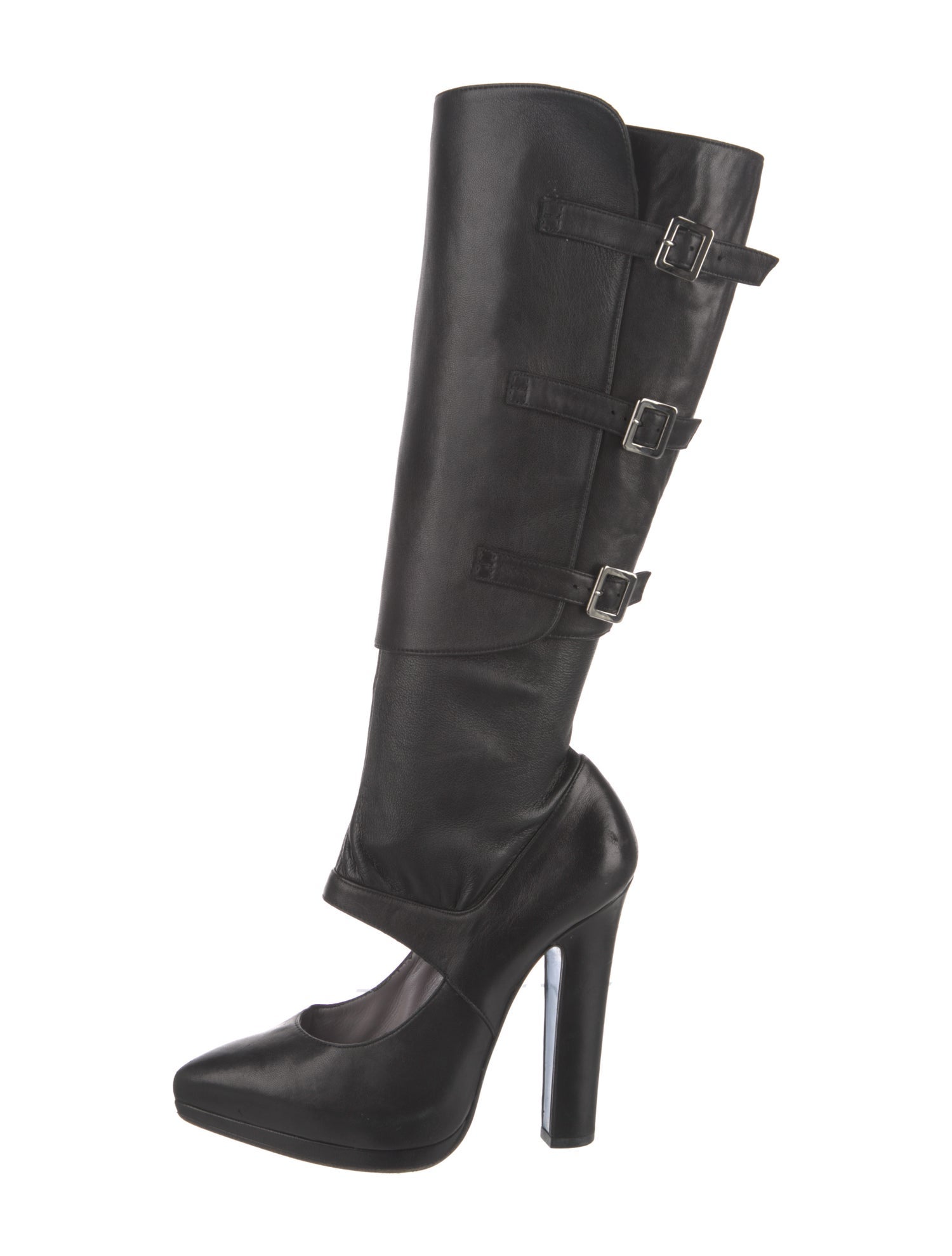 Versace Leather Lace-Up Boots