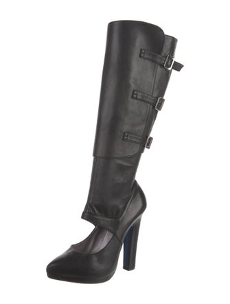 Versace Leather Lace-Up Boots