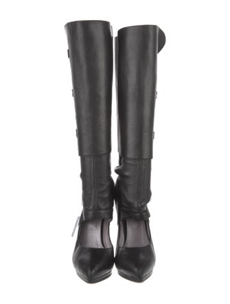 Versace Leather Lace-Up Boots
