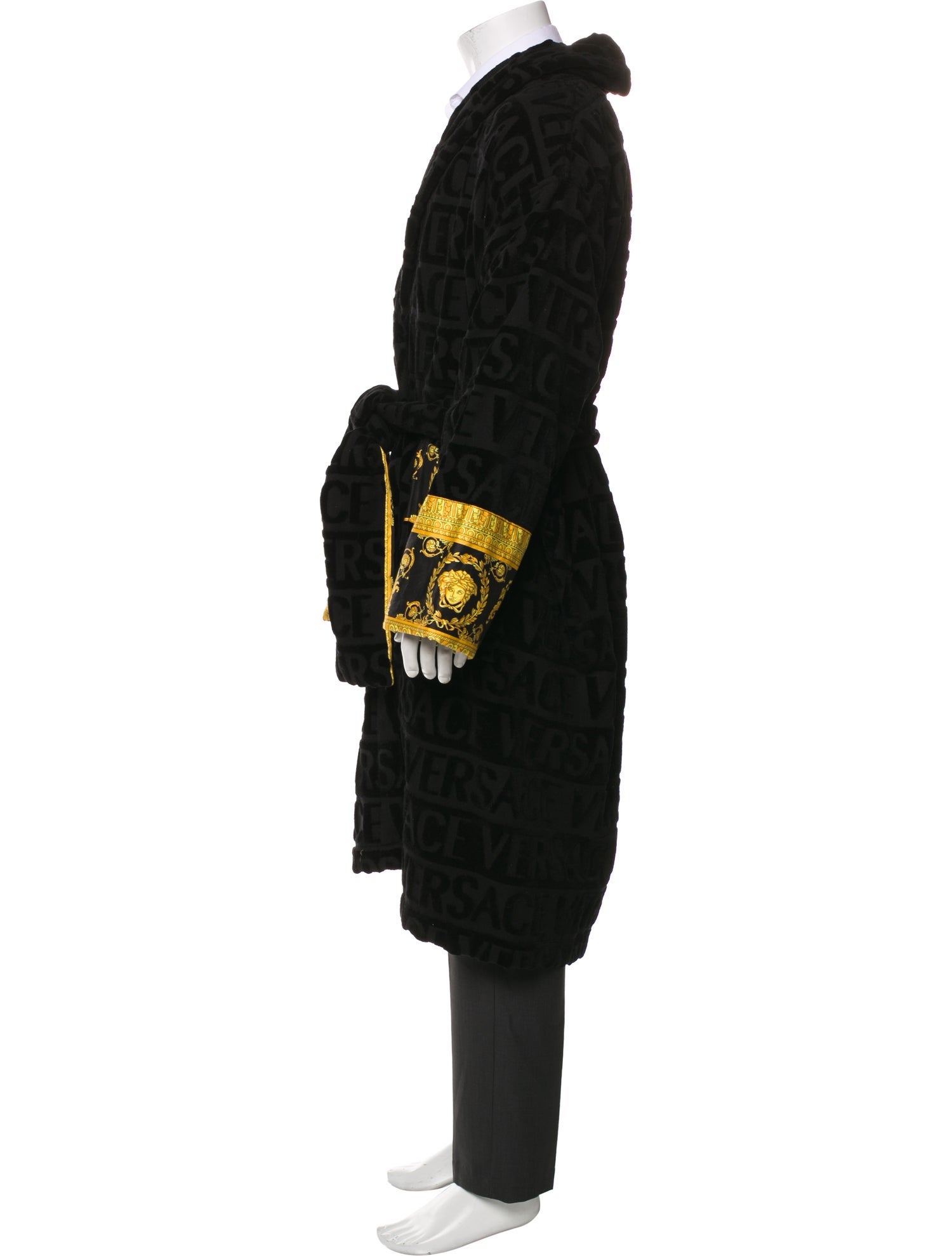 Versace Printed Embroidered Accent Robe