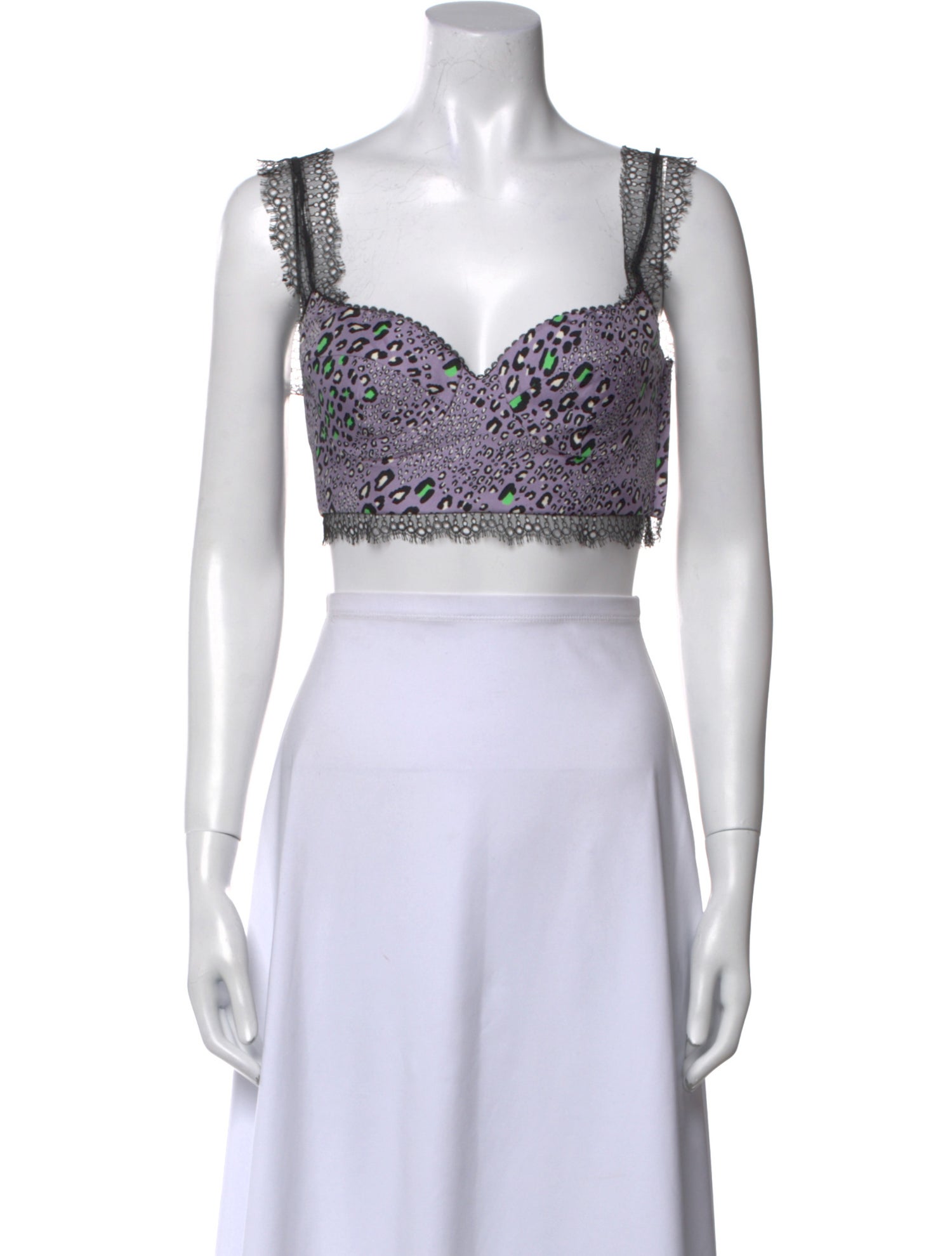 Versace Silk Lace Pattern Crop Top