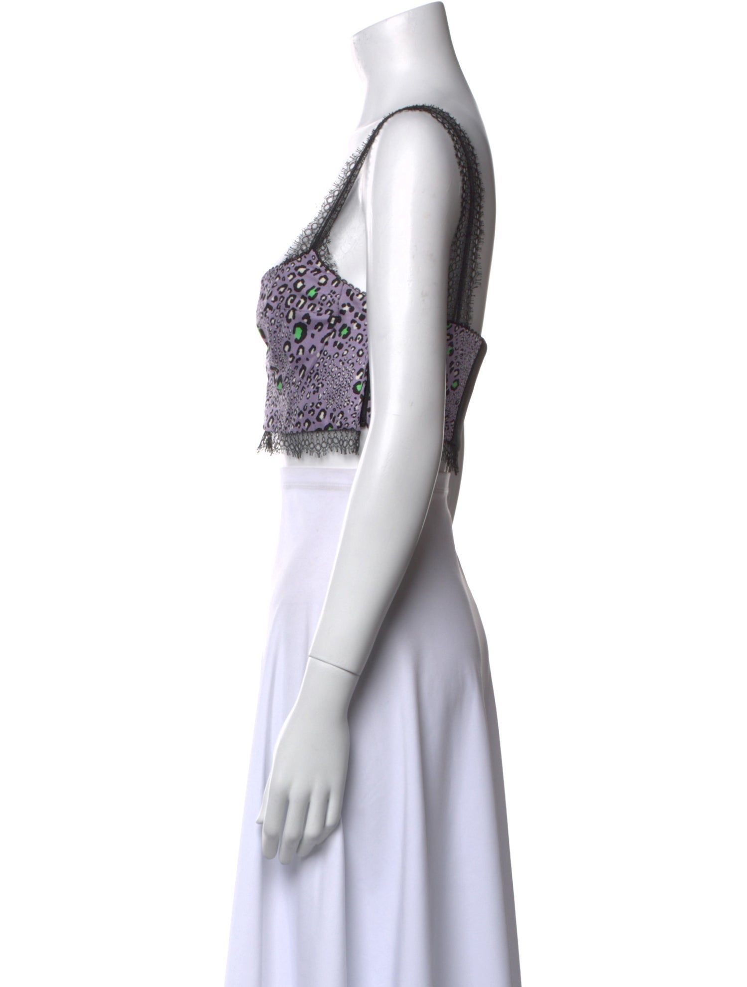 Versace Silk Lace Pattern Crop Top