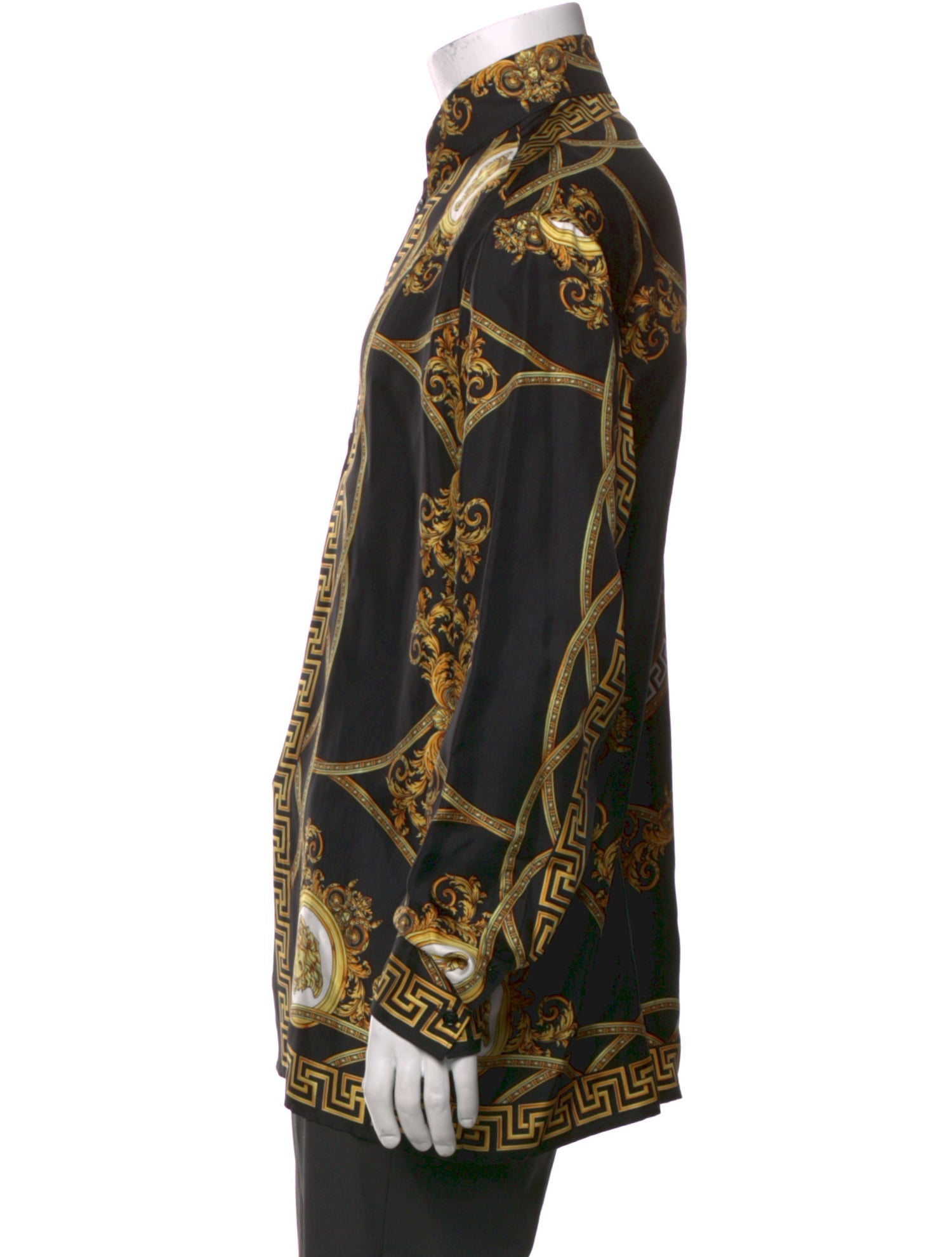 Versace Grecca Pattern Silk Shirt