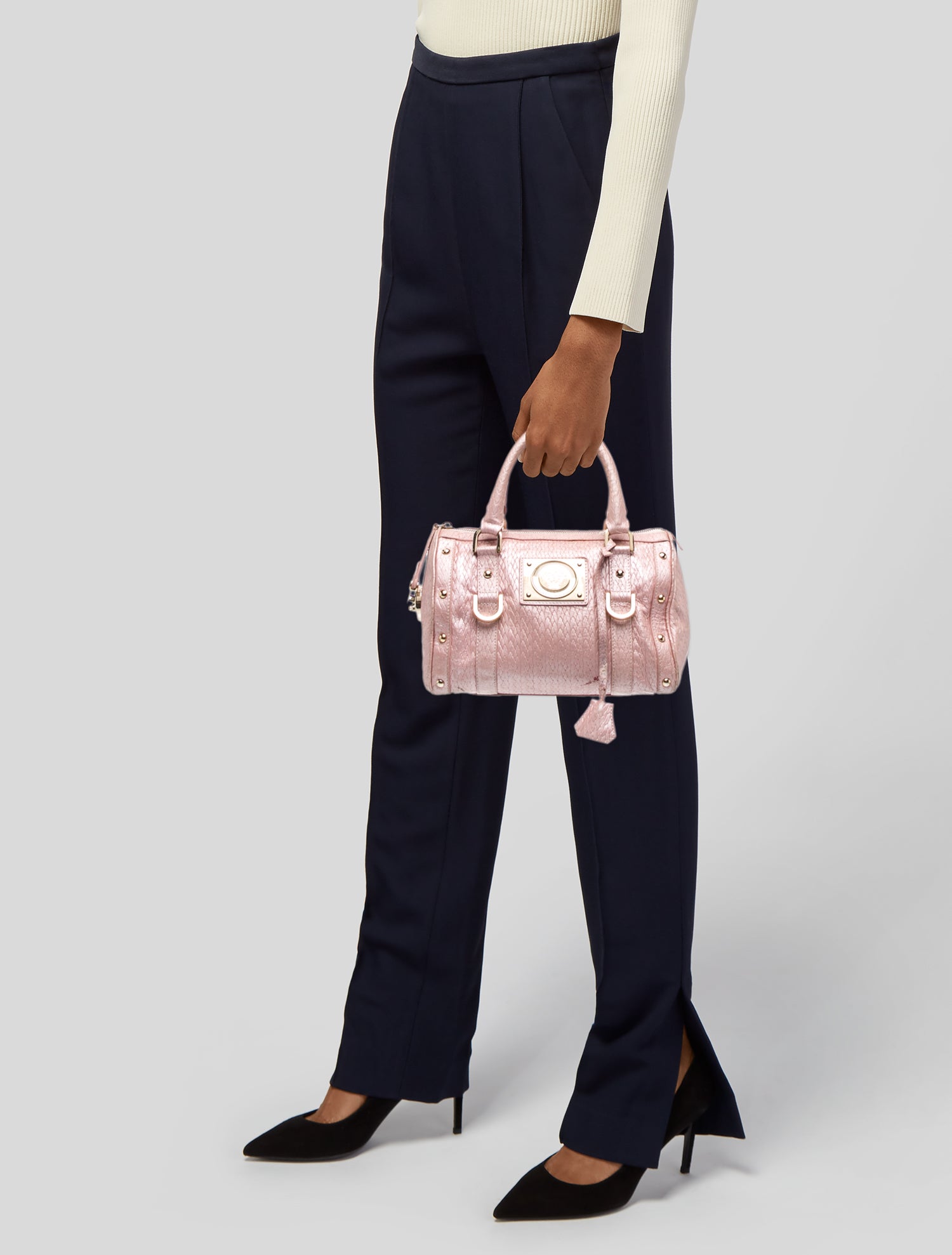 Versace Leather Top Handle Bag