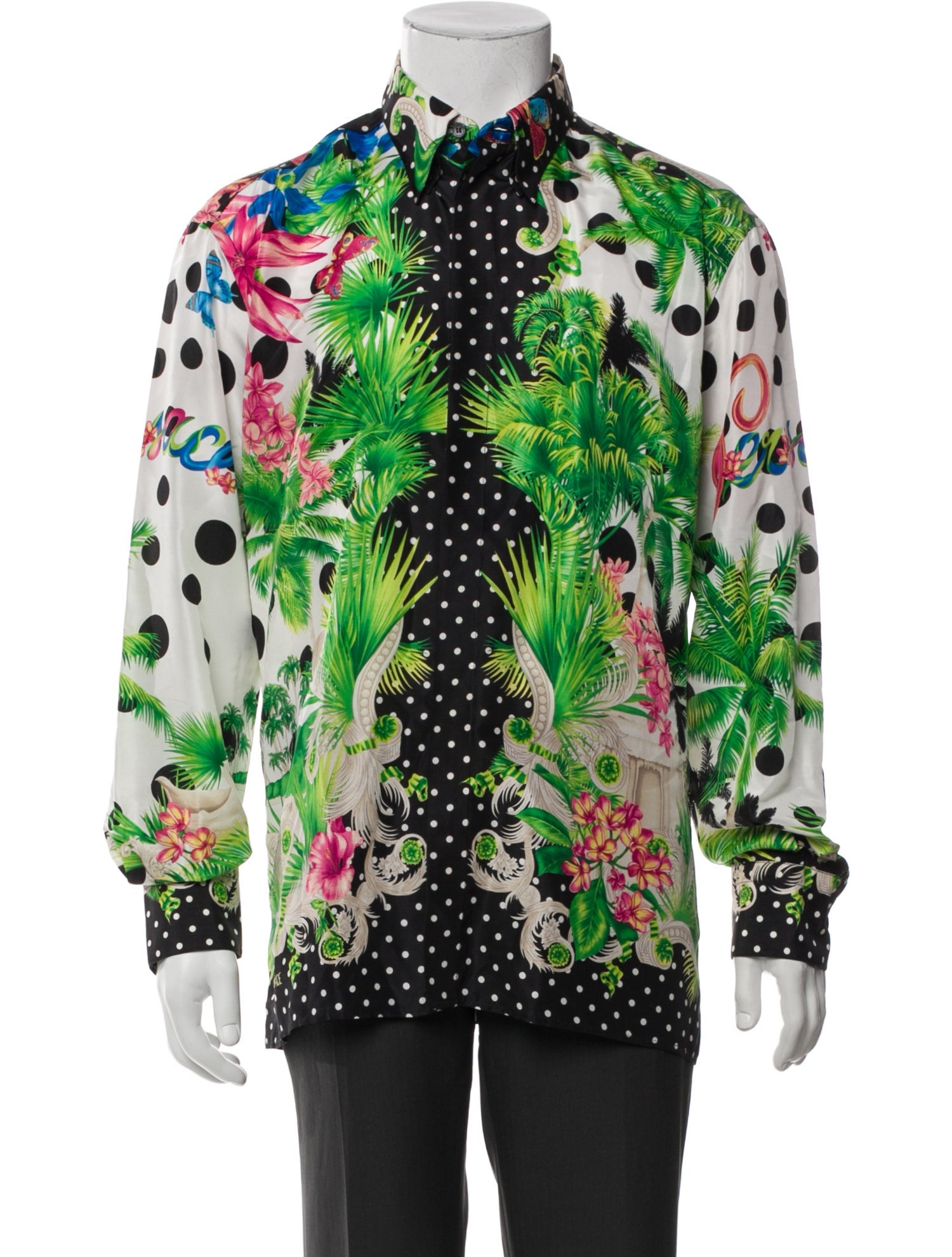 Versace Silk Floral Print Shirt