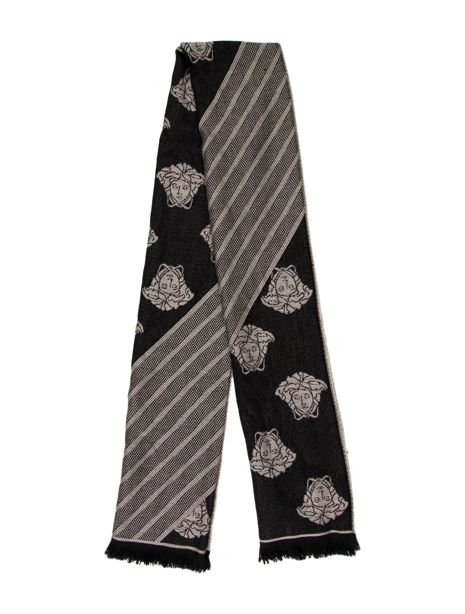 Versace Wool Striped Scarf