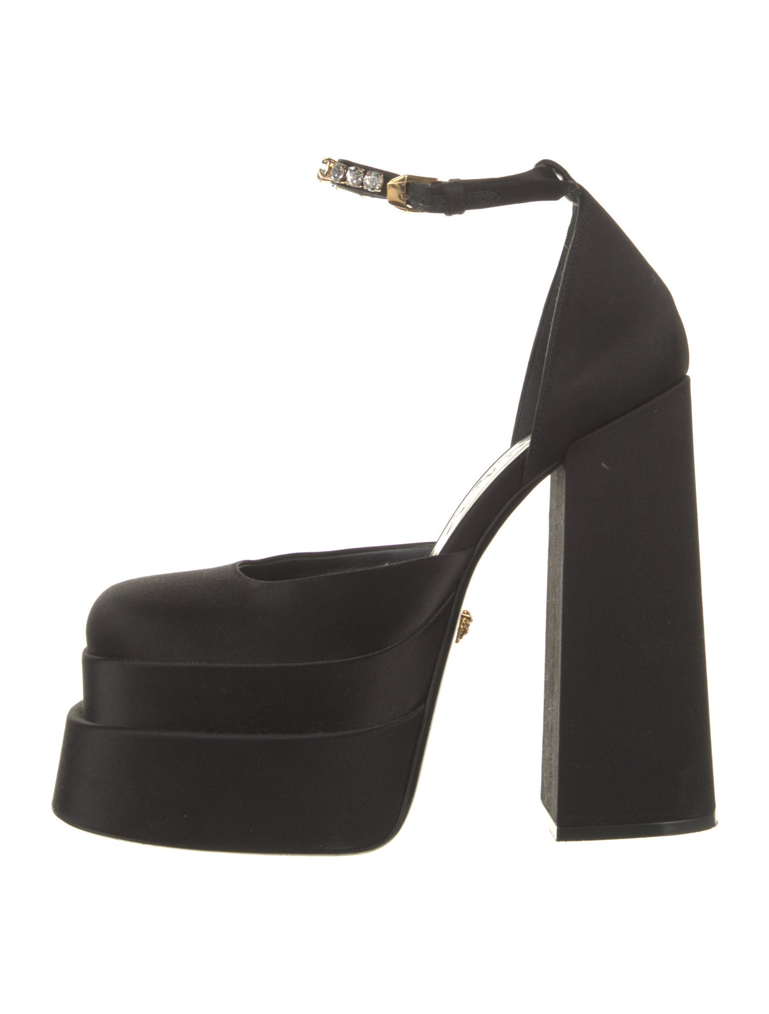 Versace Satin Crystal Embellishments Boots