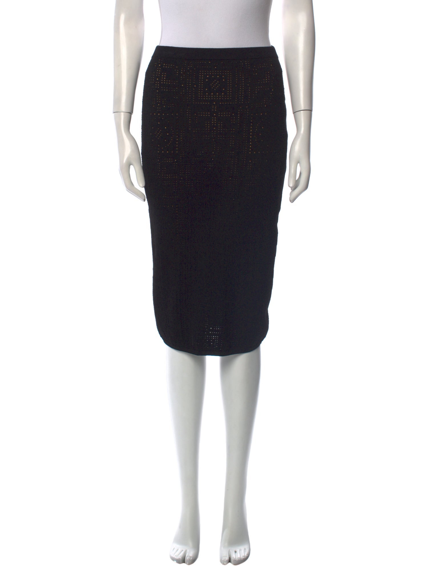 Versace Eyelet Trim Knee-Length Skirt