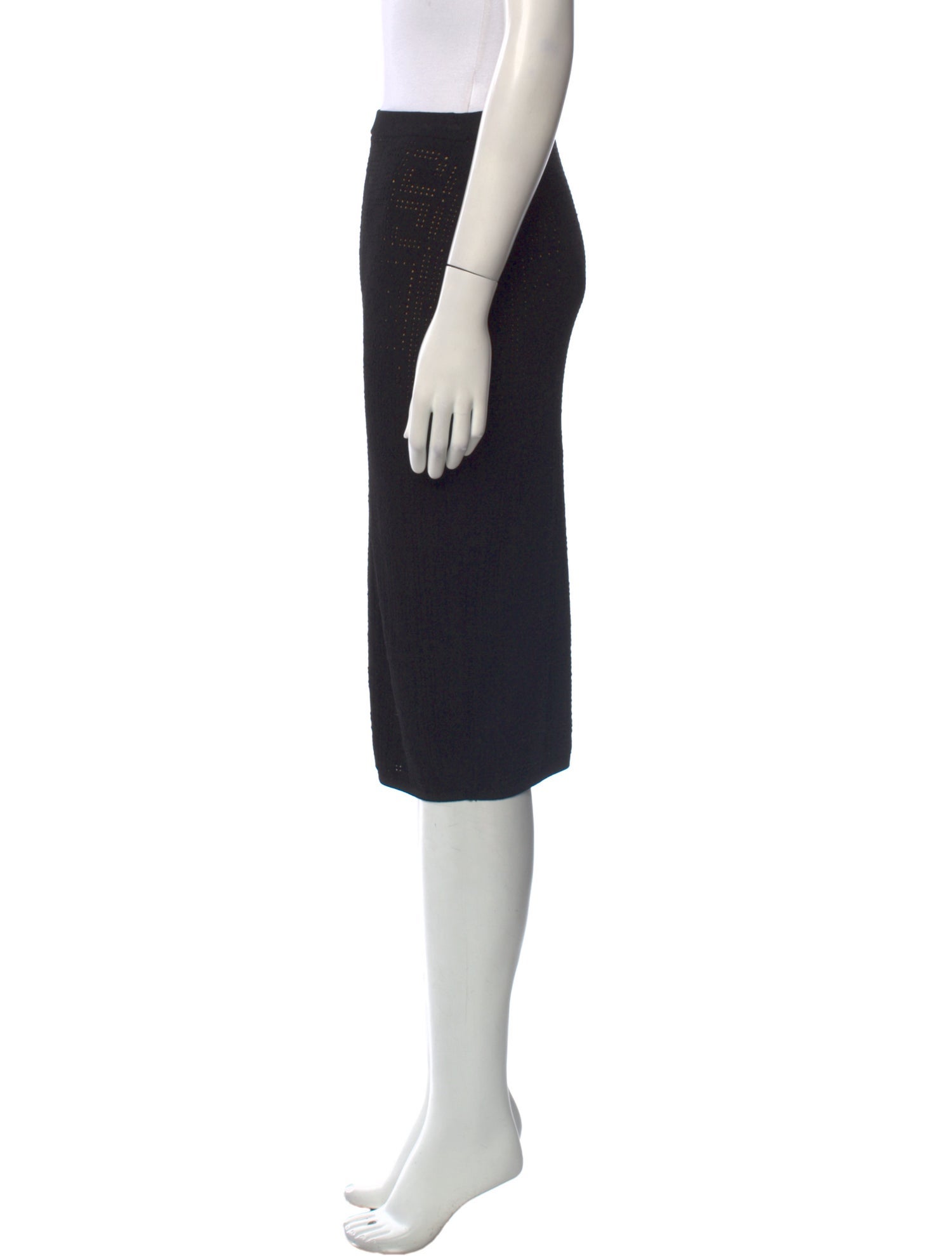 Versace Eyelet Trim Knee-Length Skirt