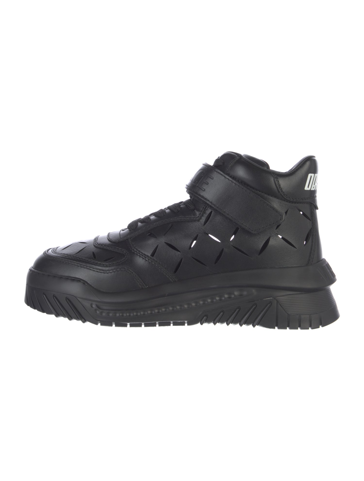Versace Leather Lasercut Accents Sneakers
