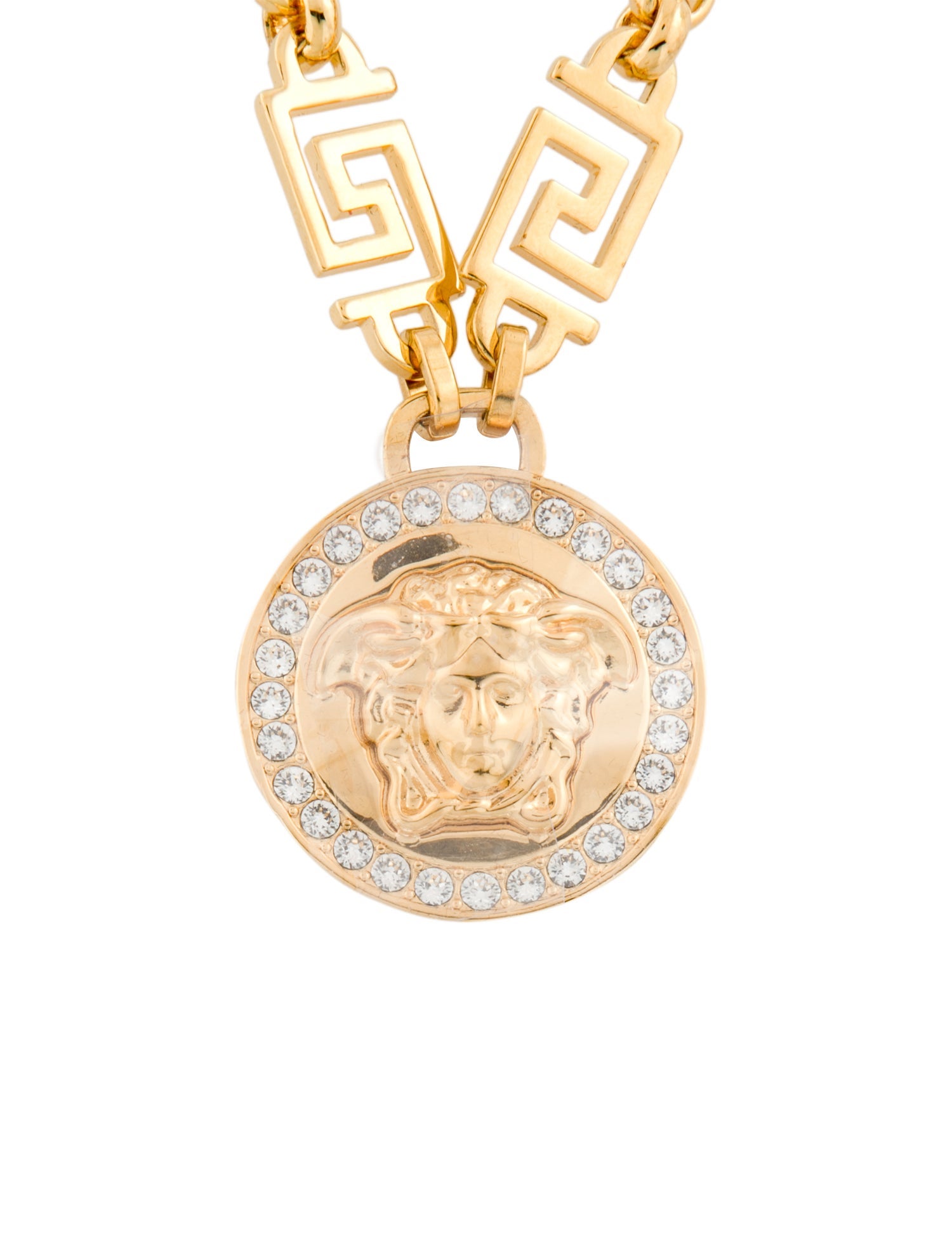 Versace Crystal La Medusa Pendant Necklace w/ Tags