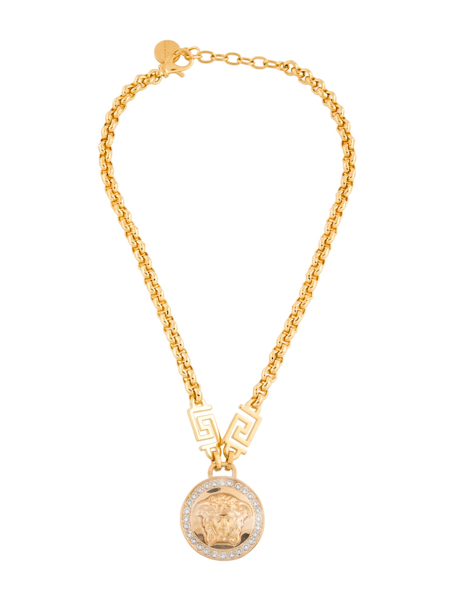 Versace Crystal La Medusa Pendant Necklace w/ Tags