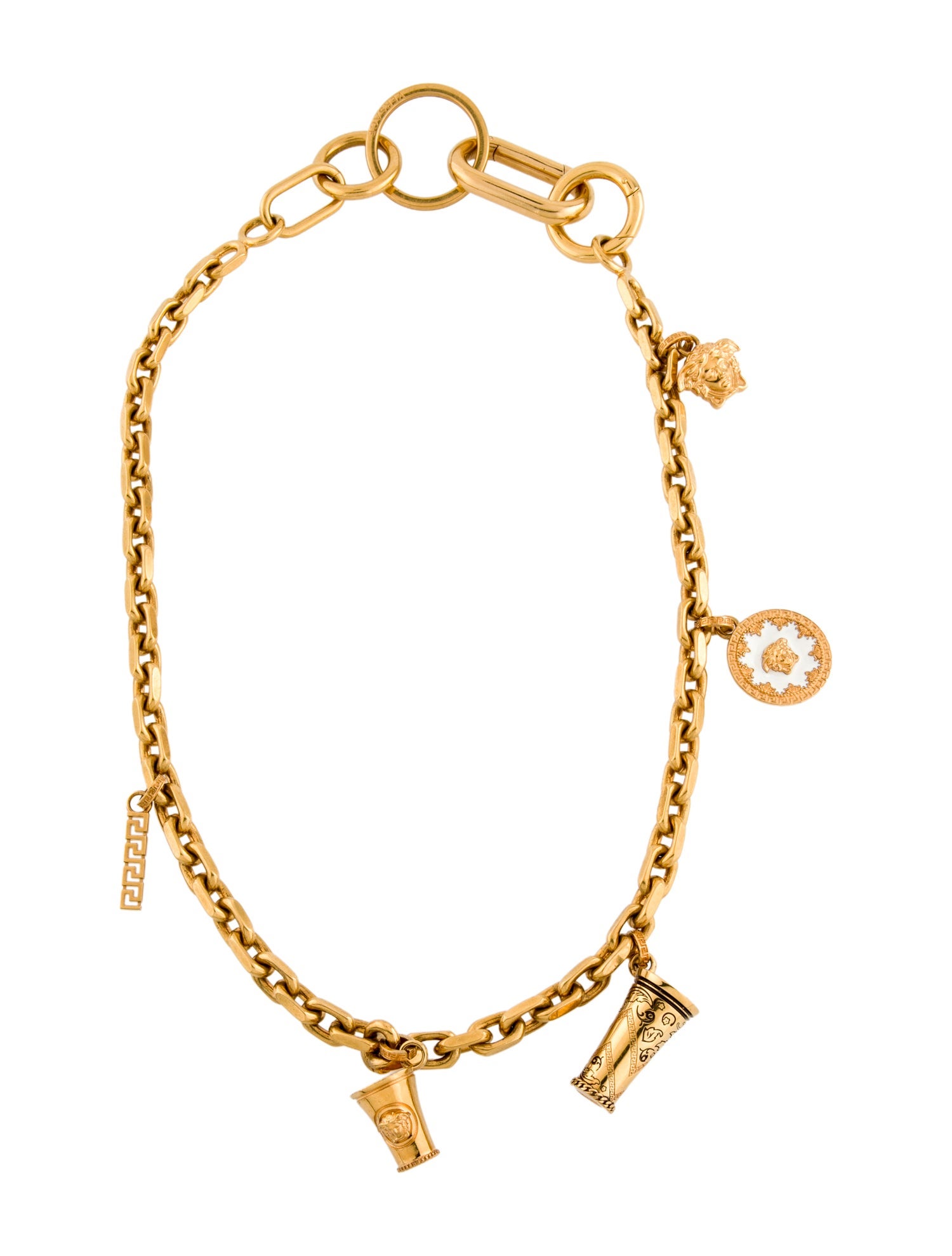 Versace Enamel Cutlery Charm Necklace