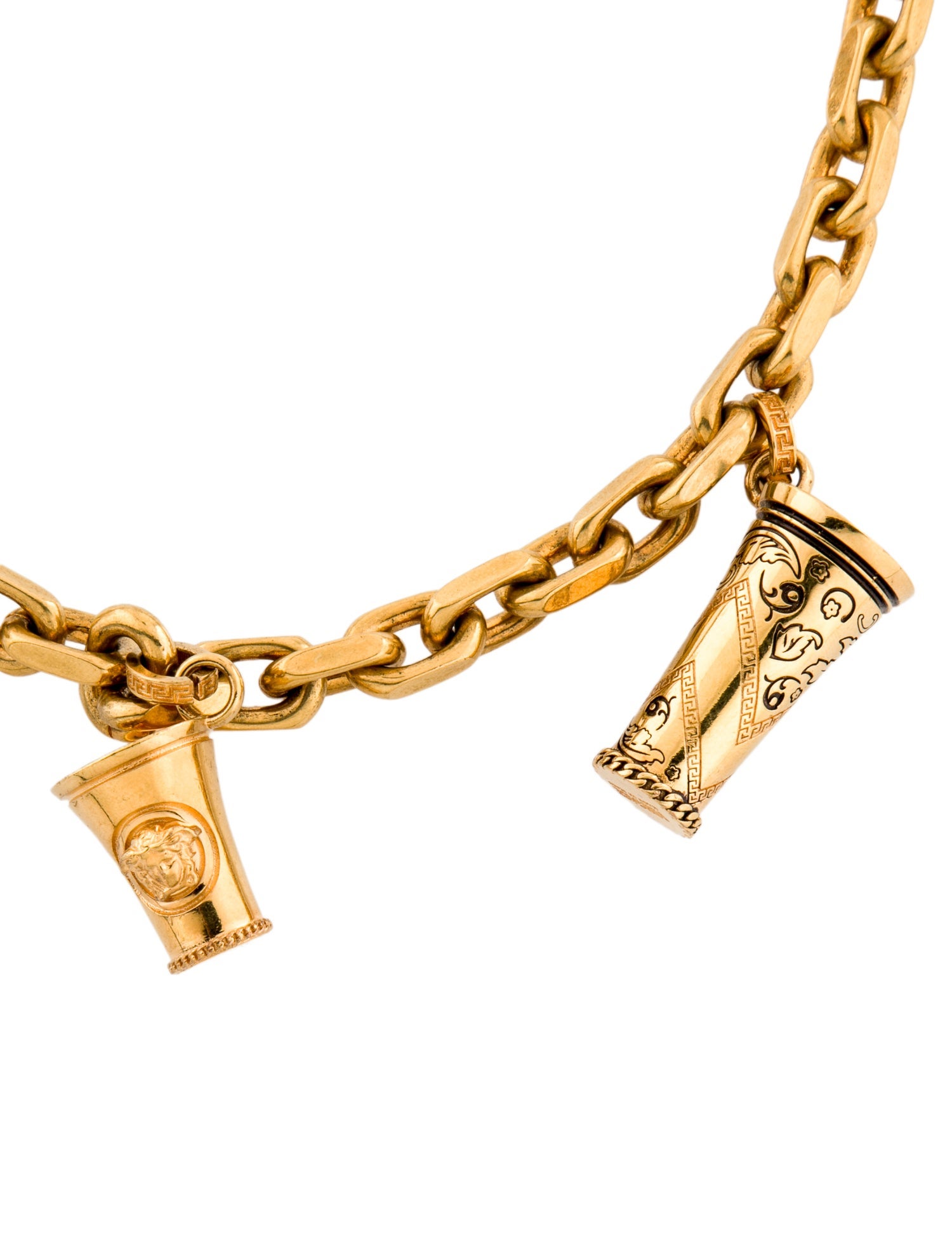 Versace Enamel Cutlery Charm Necklace