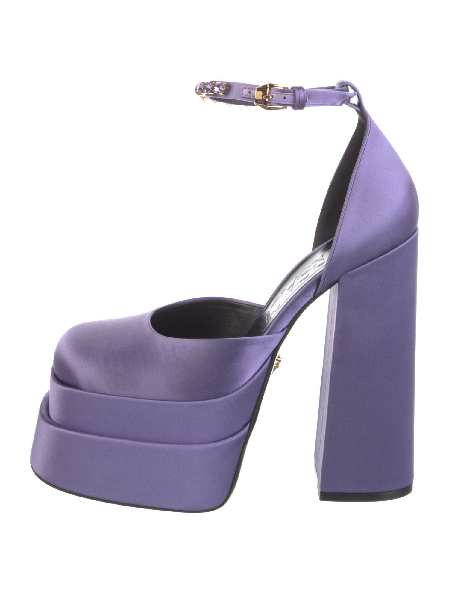 Versace Medusa Insignia Satin D'Orsay Pumps