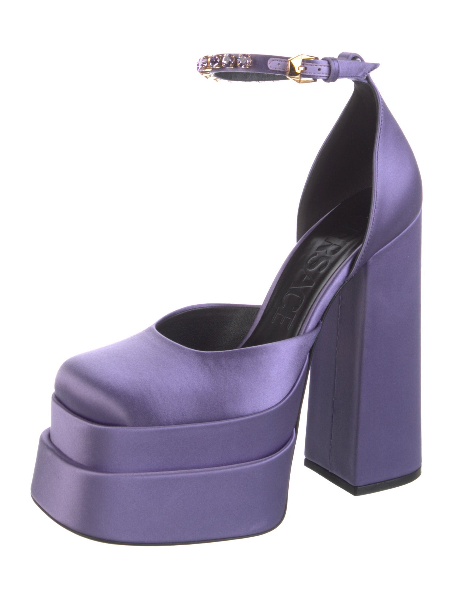 Versace Medusa Insignia Satin D'Orsay Pumps