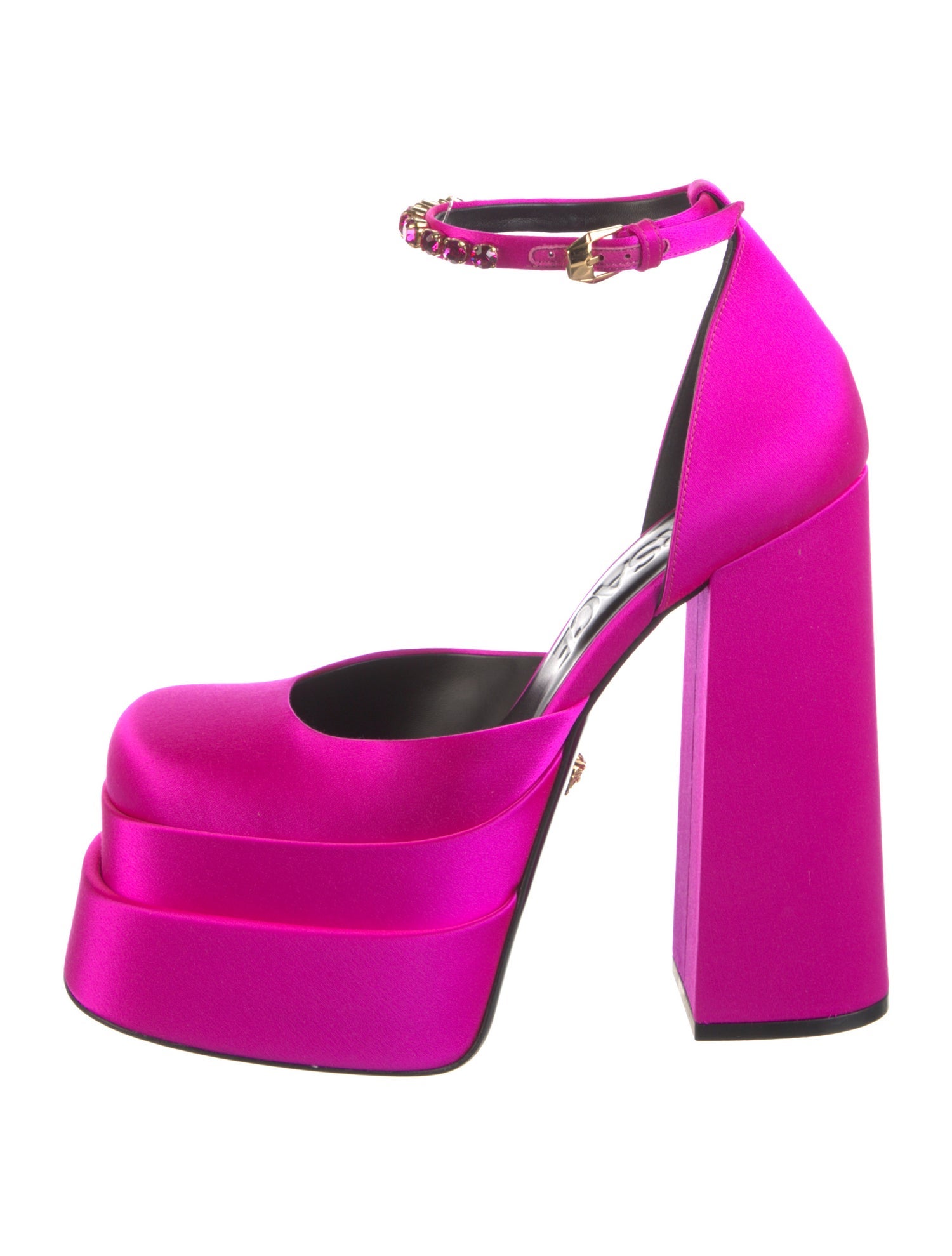 Versace Medusa Insignia Satin D'Orsay Pumps