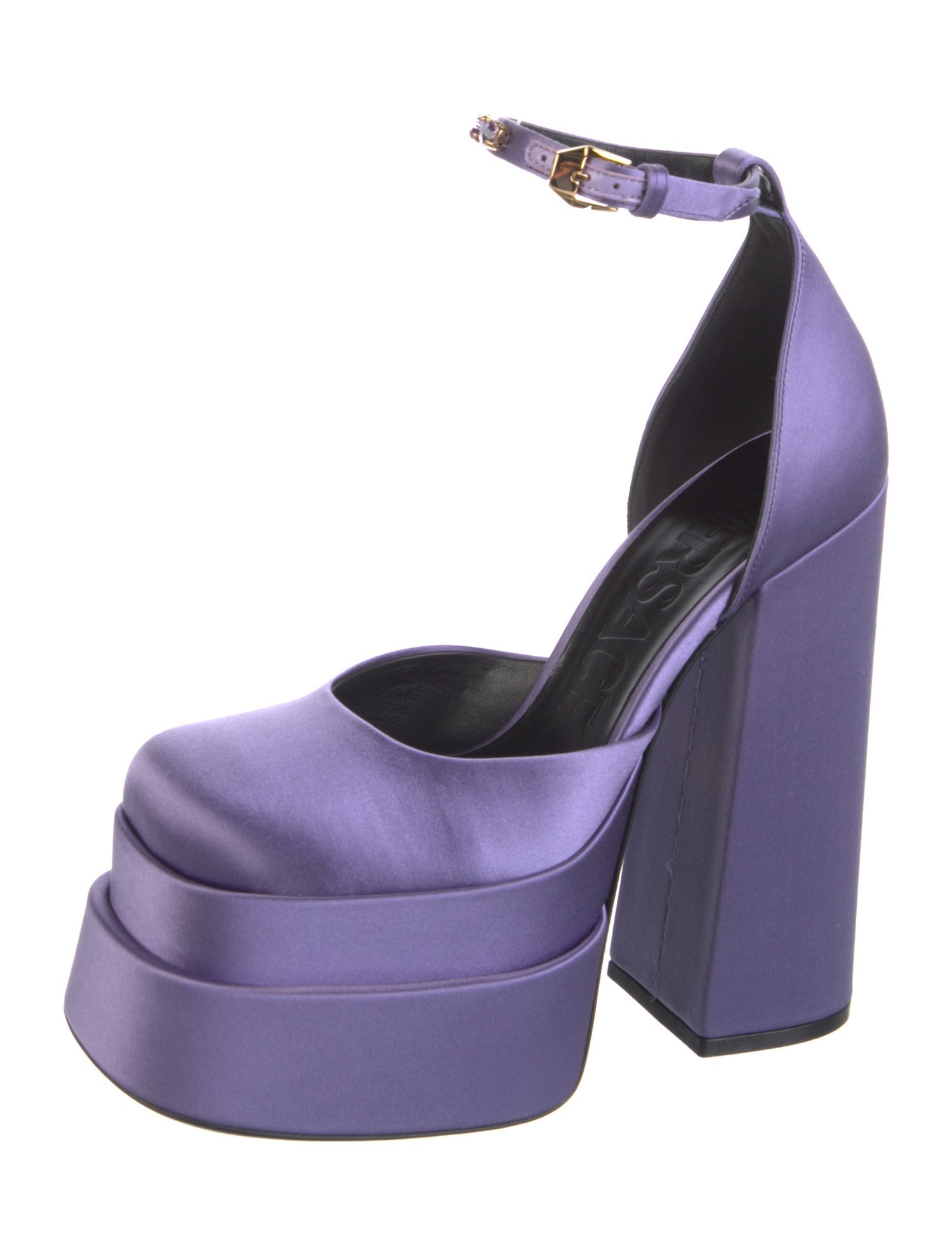 Versace Medusa Insignia Satin D'Orsay Pumps