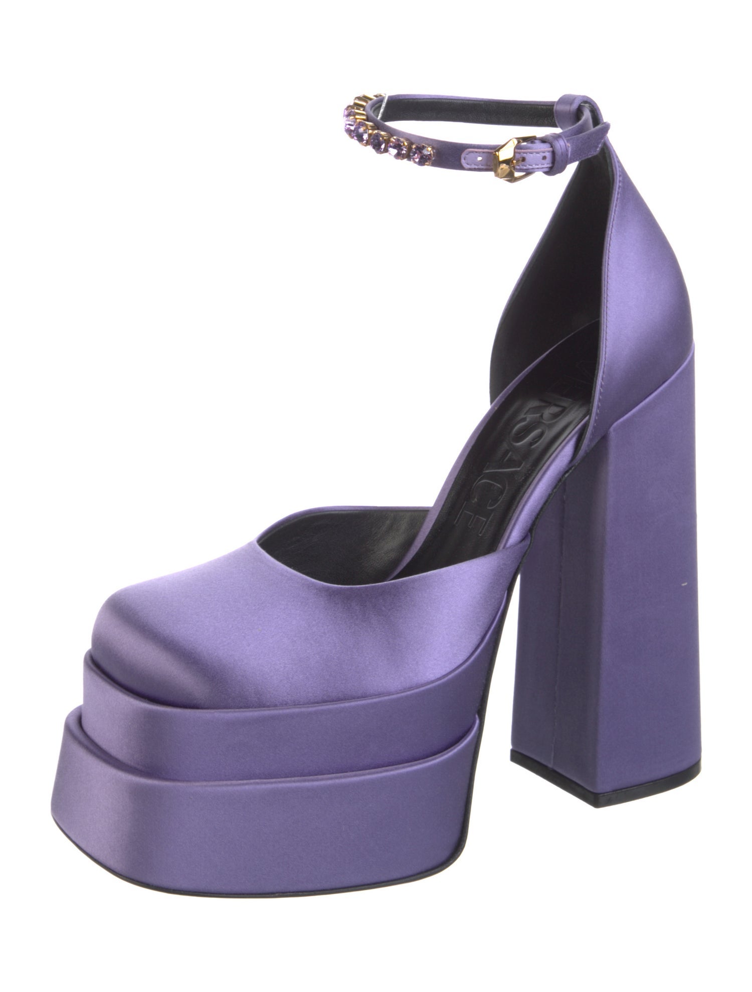 Versace Medusa Insignia Satin D'Orsay Pumps