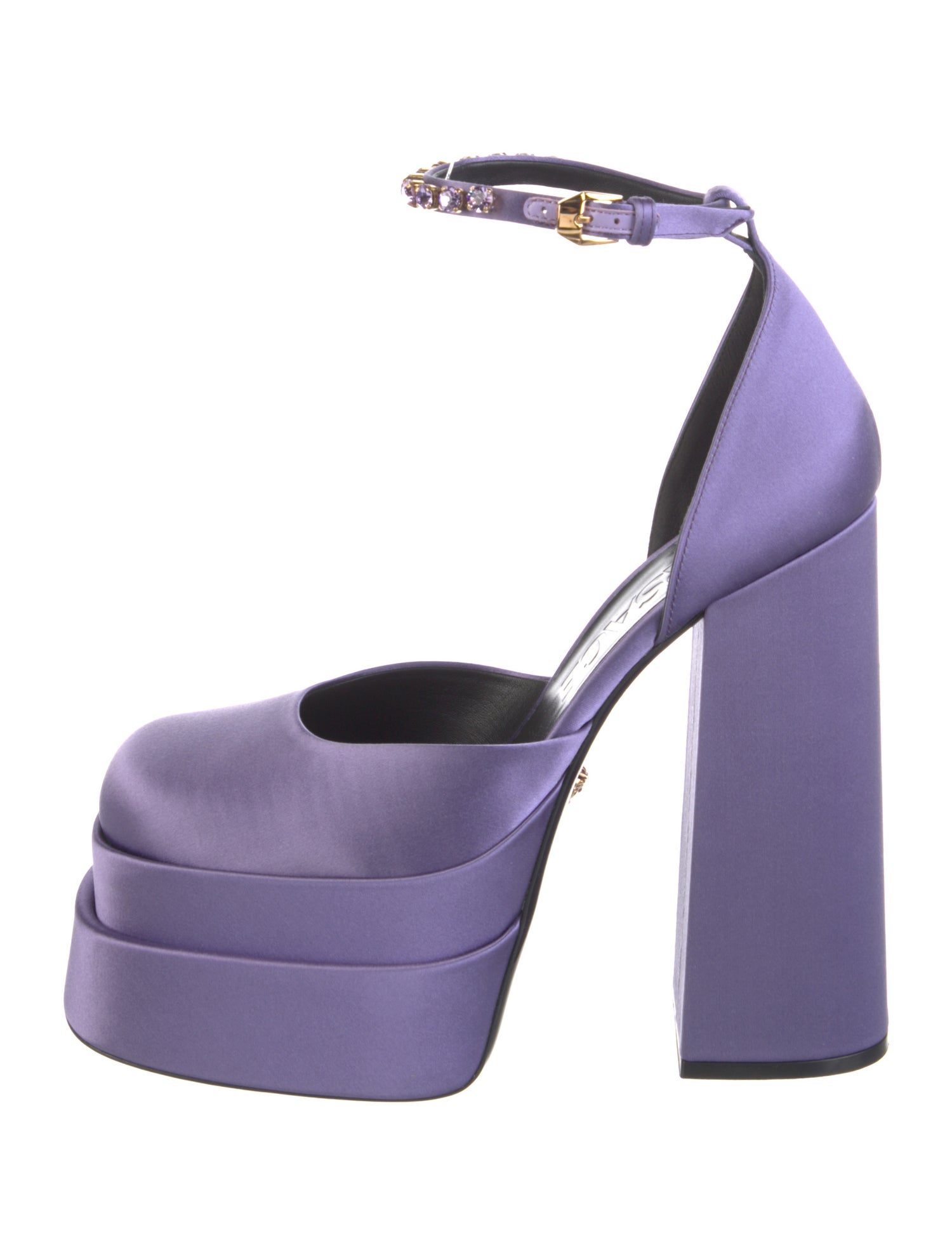 Versace Medusa Insignia Satin D'Orsay Pumps