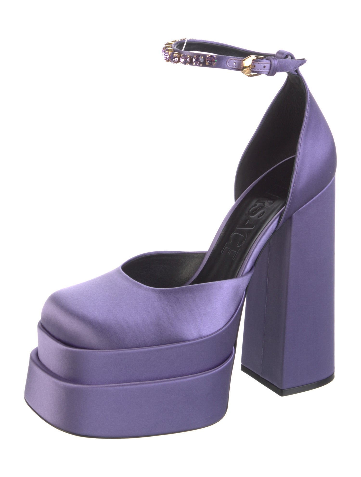 Versace Medusa Insignia Satin D'Orsay Pumps