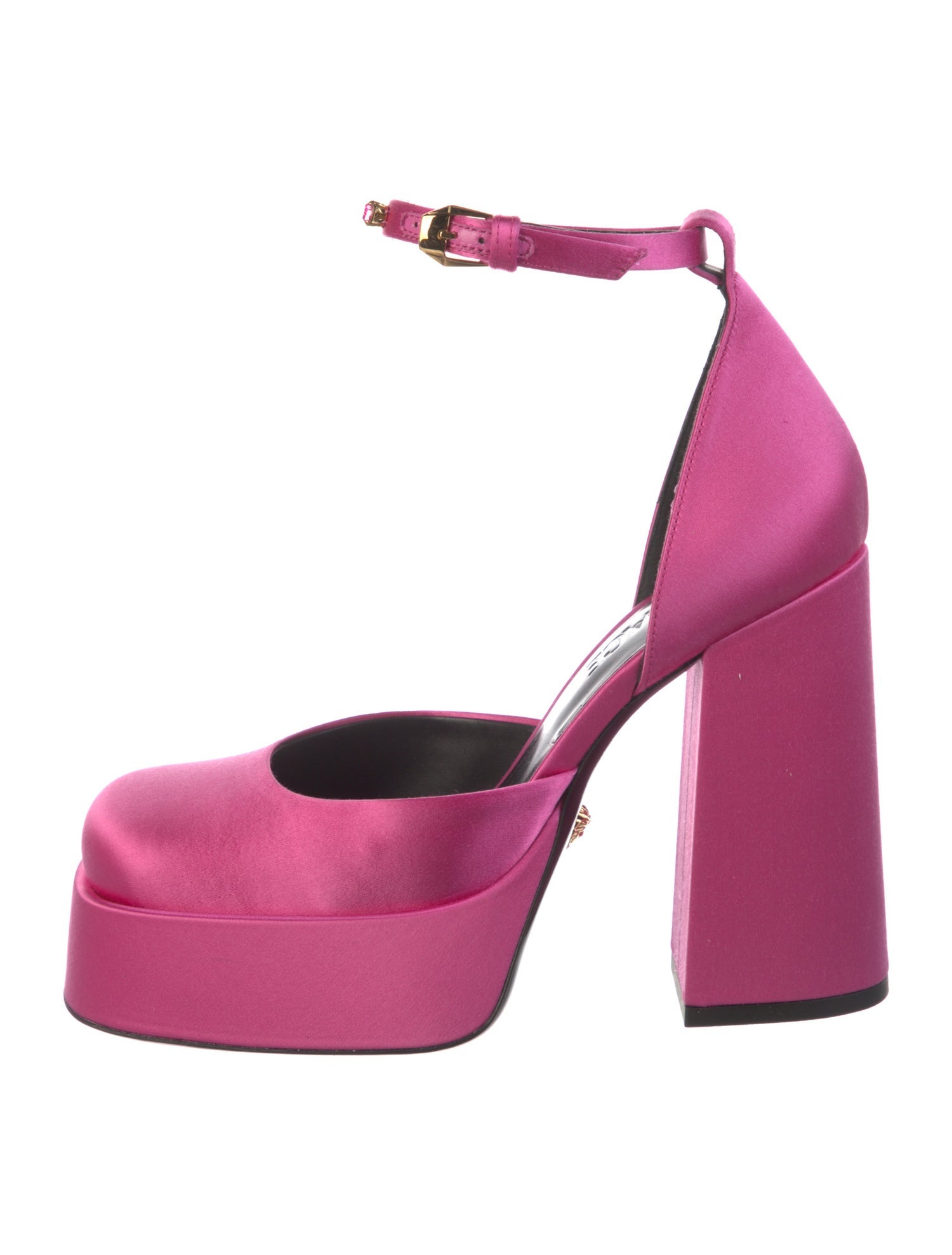 Versace Medusa Insignia Satin D'Orsay Pumps