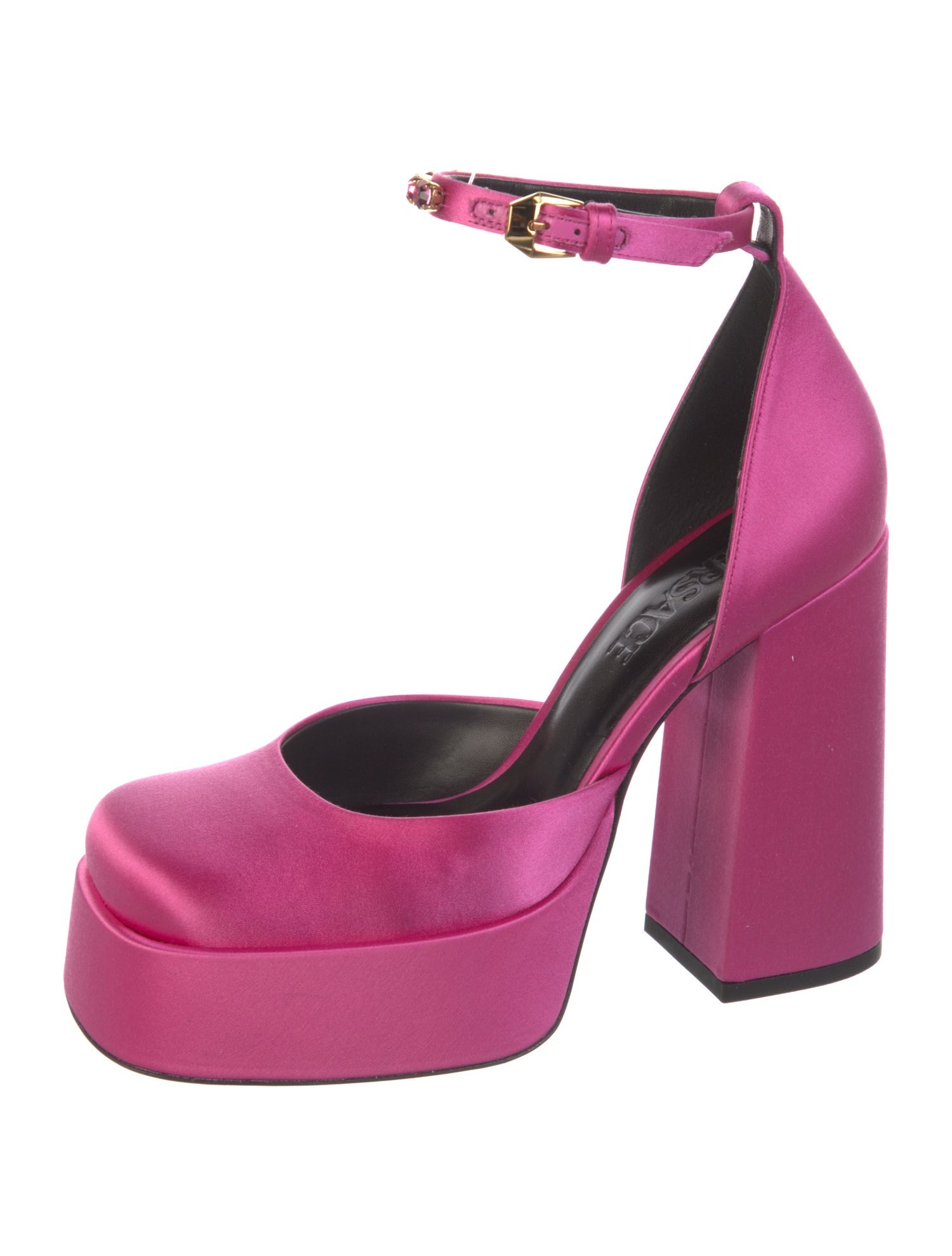 Versace Medusa Insignia Satin D'Orsay Pumps