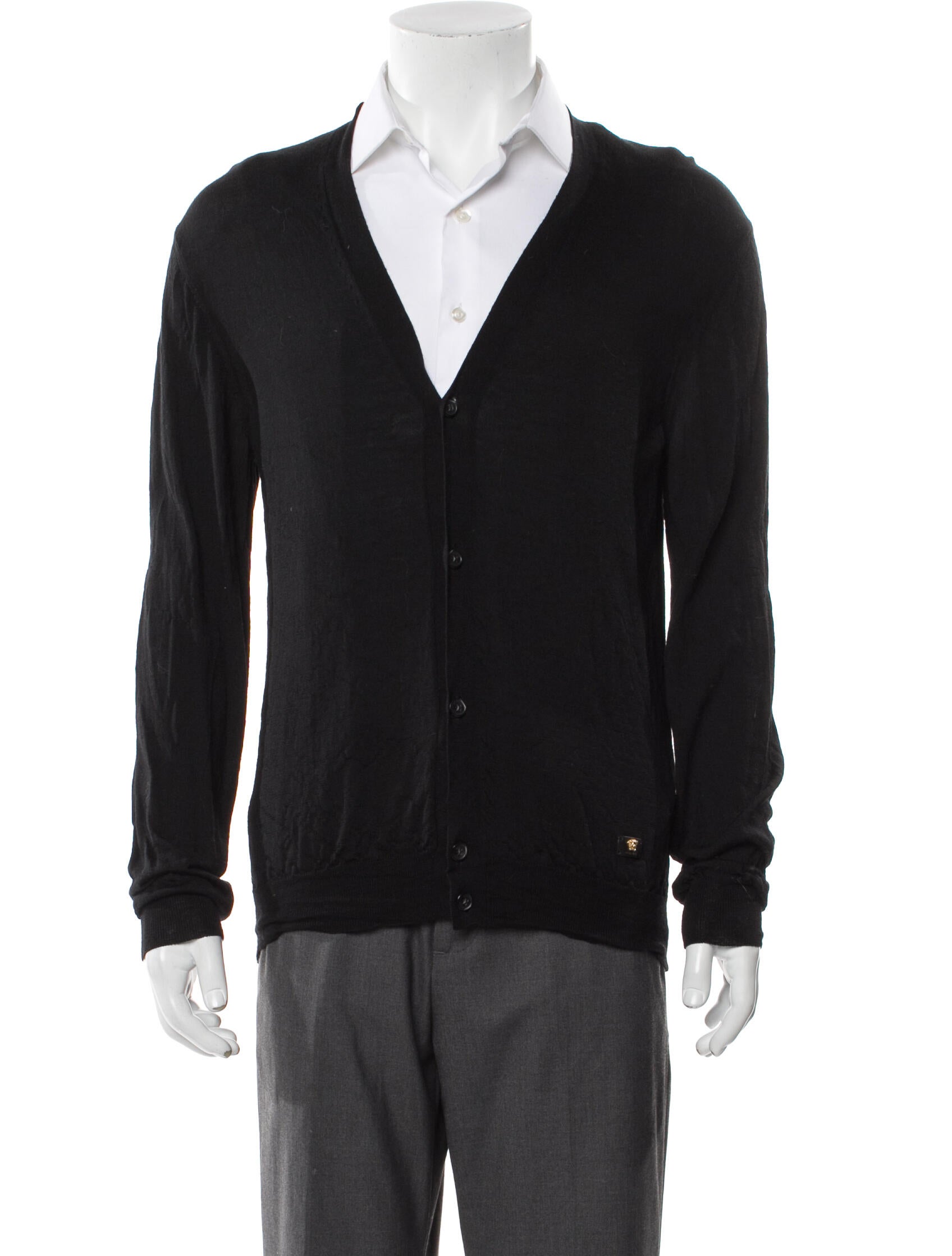 Versace Wool V-Neck Cardigan
