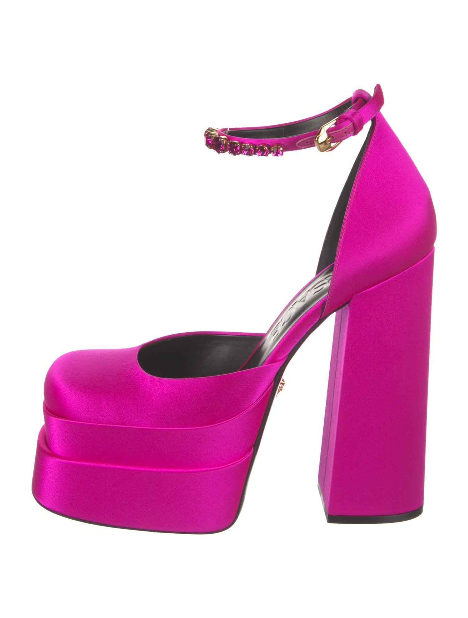 Versace Medusa Insignia Satin D'Orsay Pumps