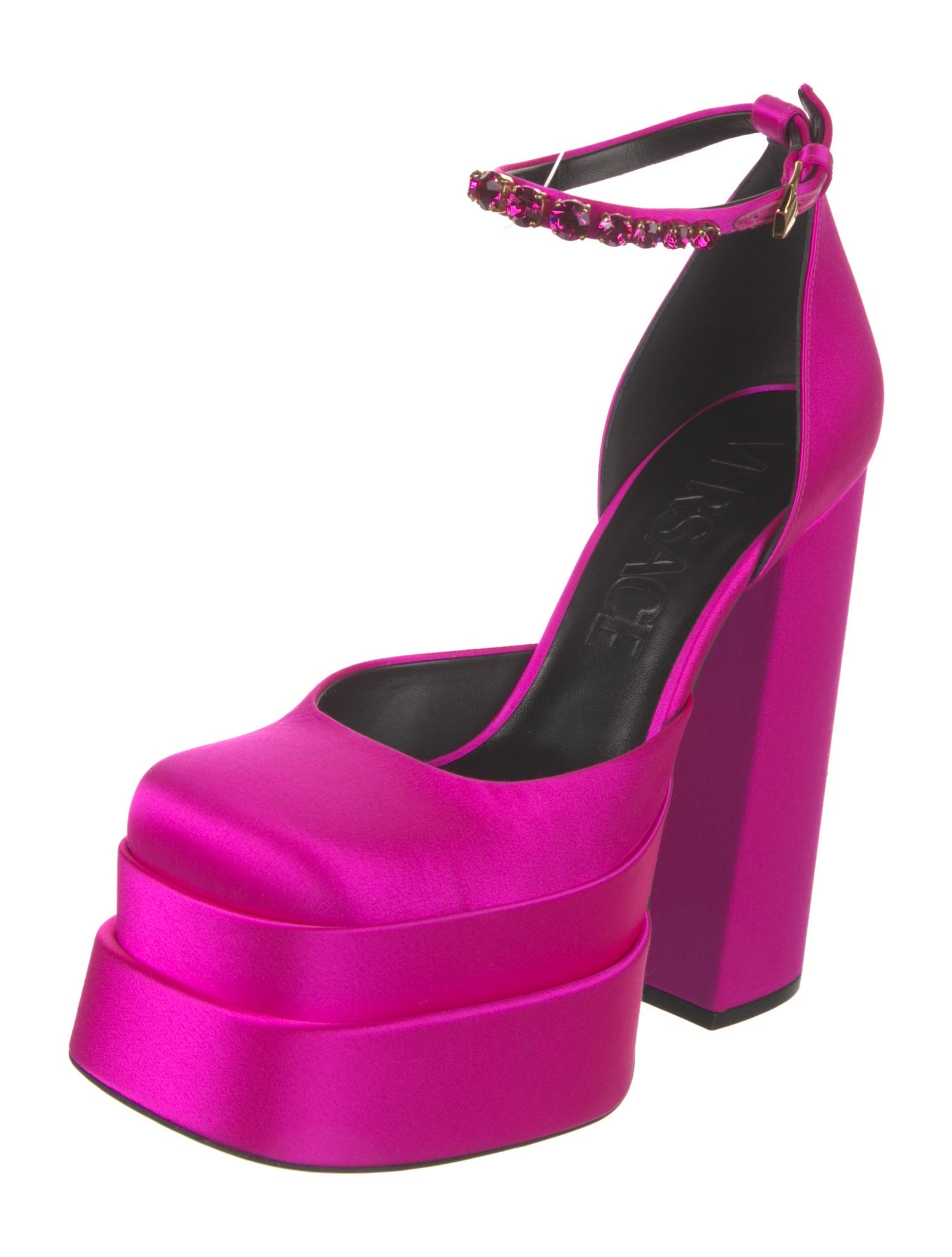 Versace Medusa Insignia Satin D'Orsay Pumps