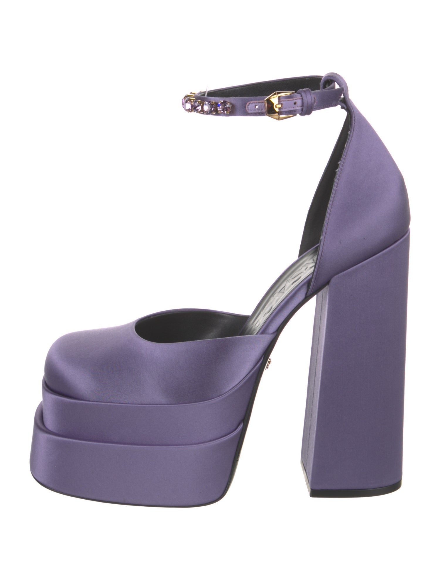 Versace Medusa Insignia Satin D'Orsay Pumps