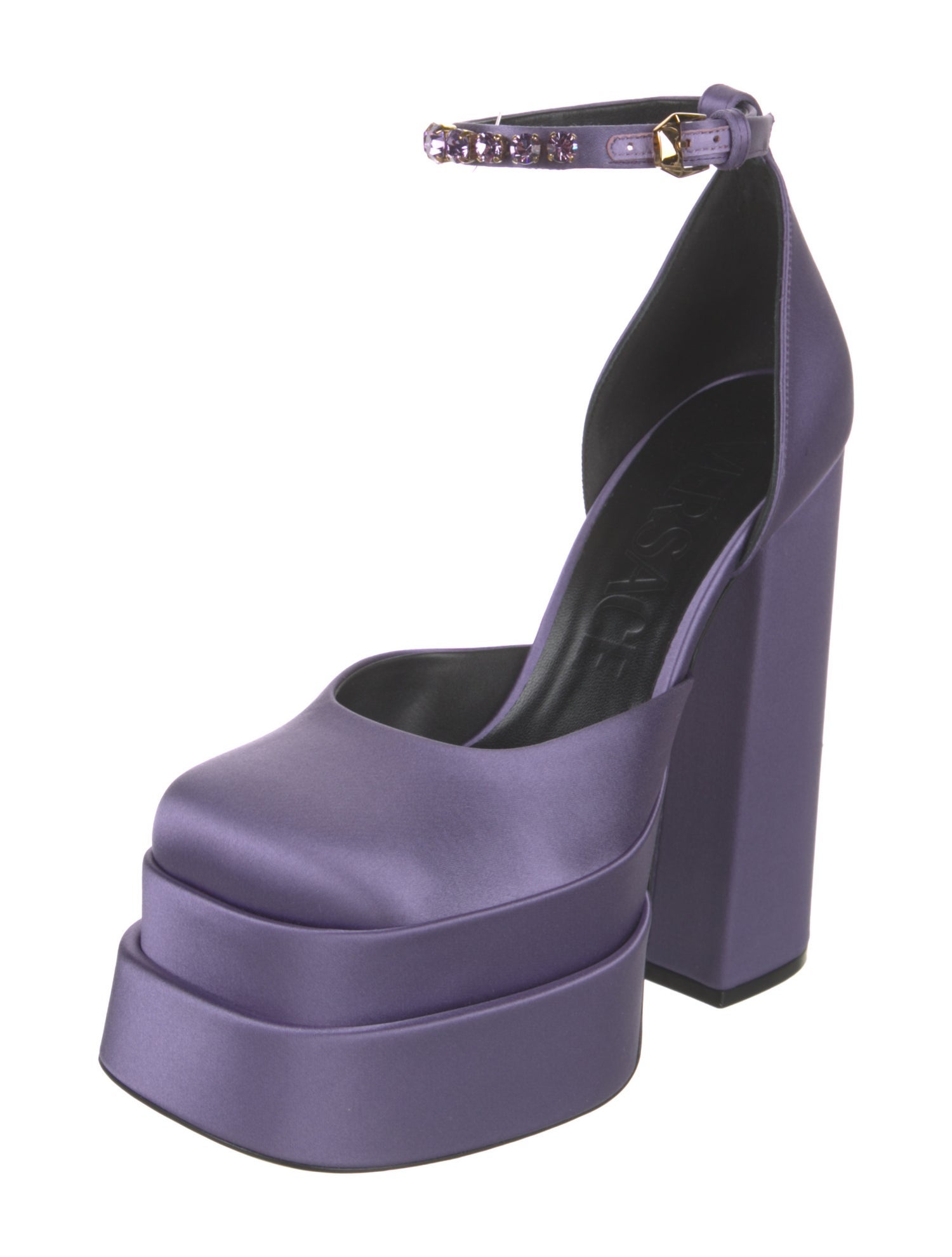 Versace Medusa Insignia Satin D'Orsay Pumps