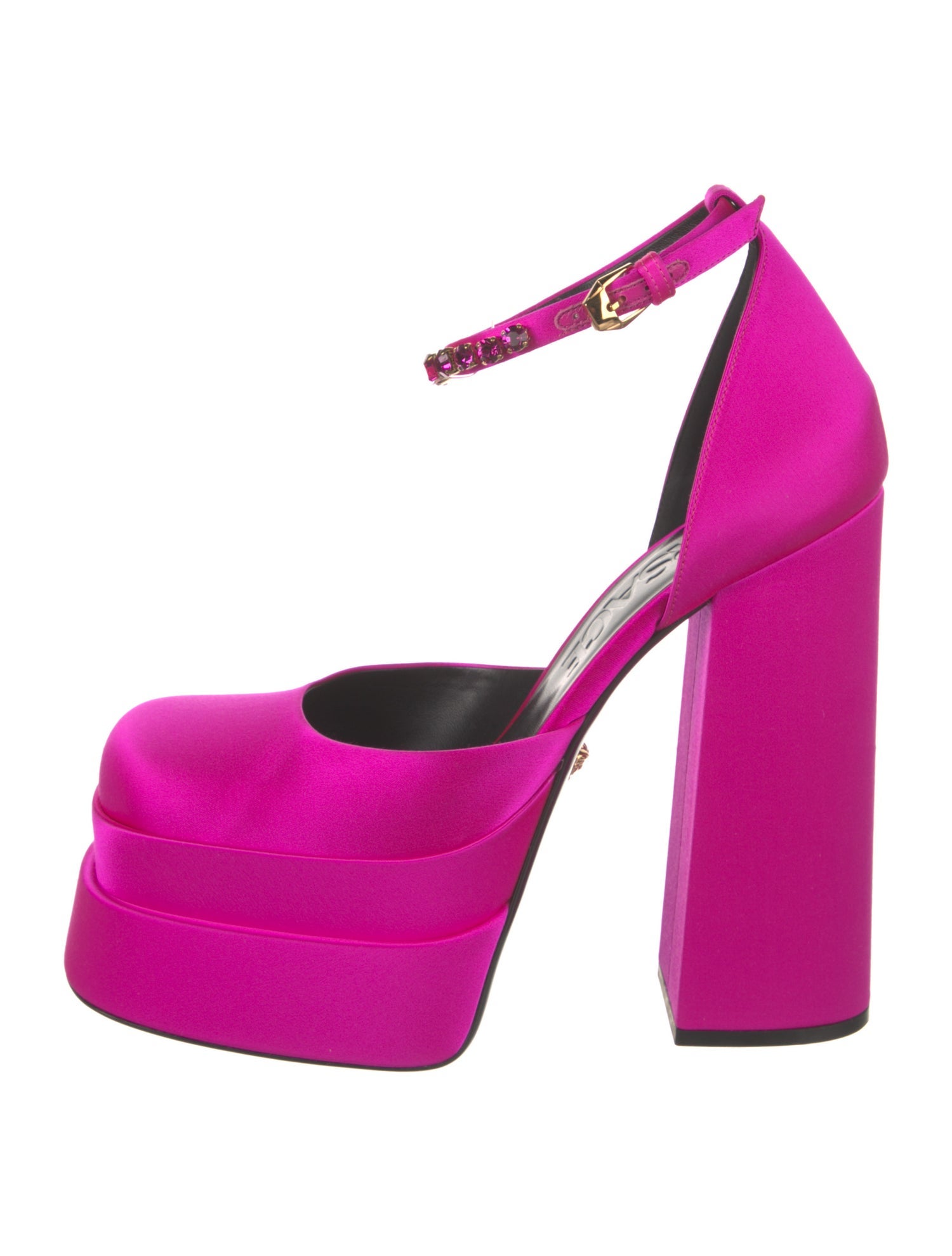 Versace Medusa Insignia Satin D'Orsay Pumps