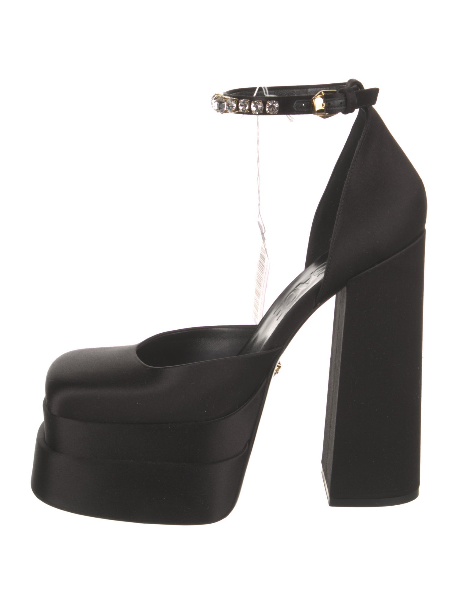 Versace Medusa Insignia Satin D'Orsay Pumps