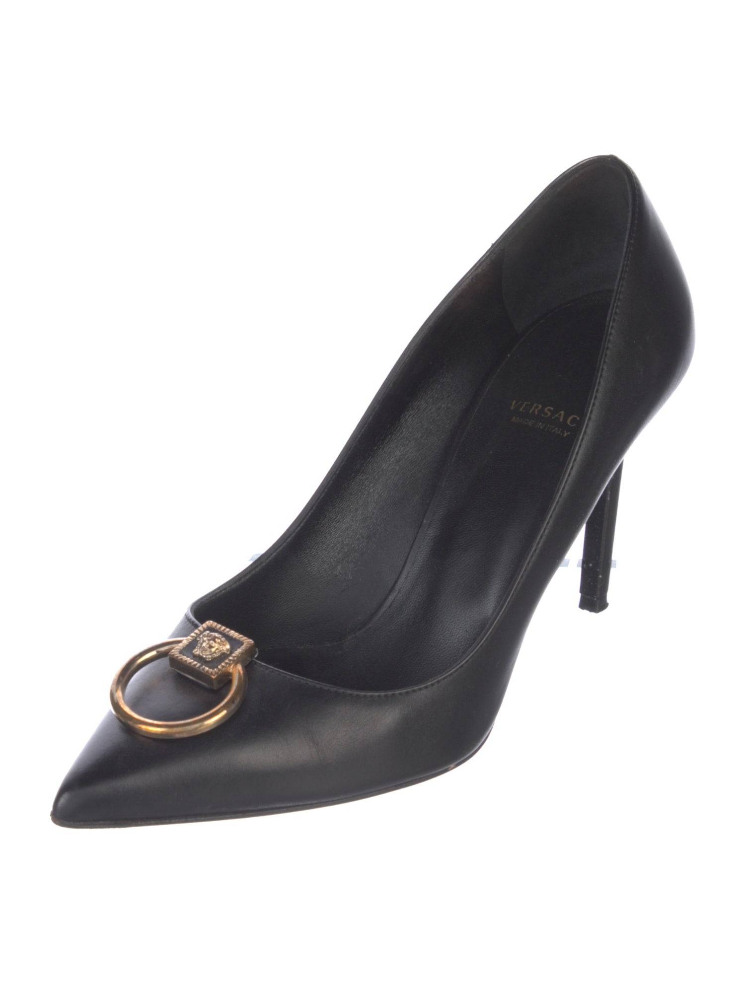 Versace Medusa Insignia Leather Pumps