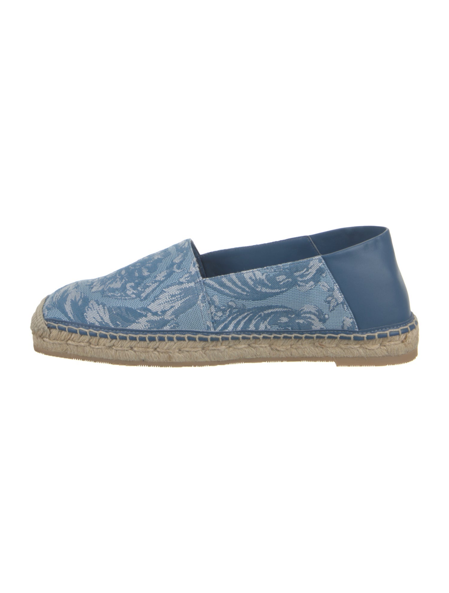 Versace Denim Floral Print Espadrilles