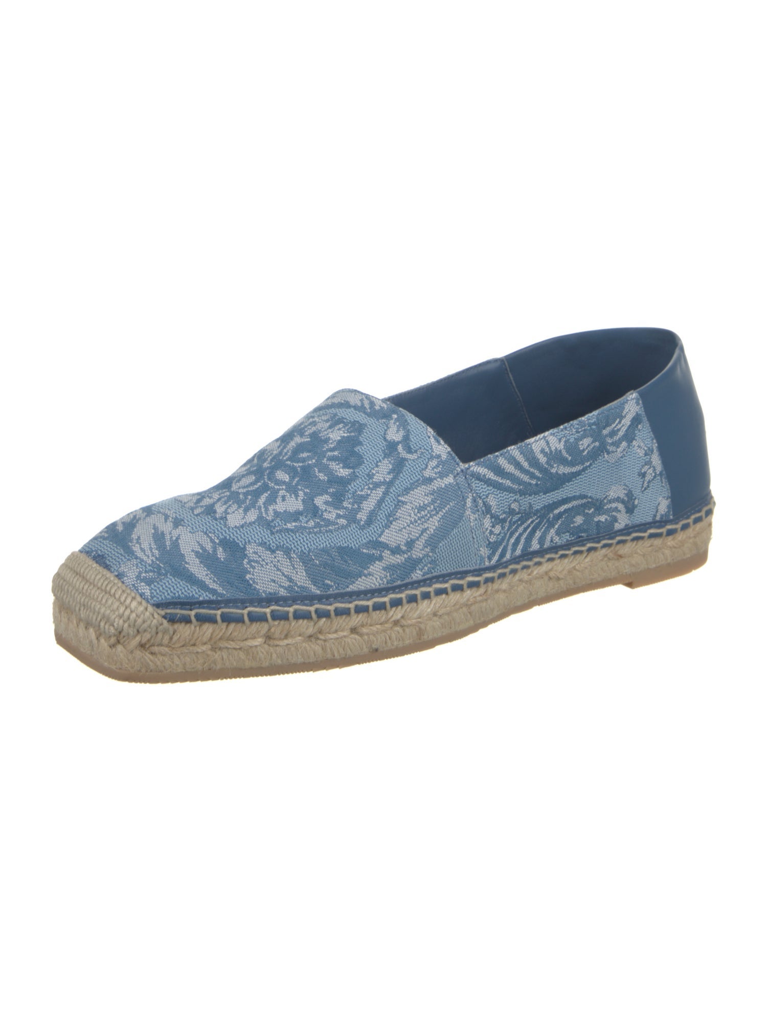 Versace Denim Floral Print Espadrilles