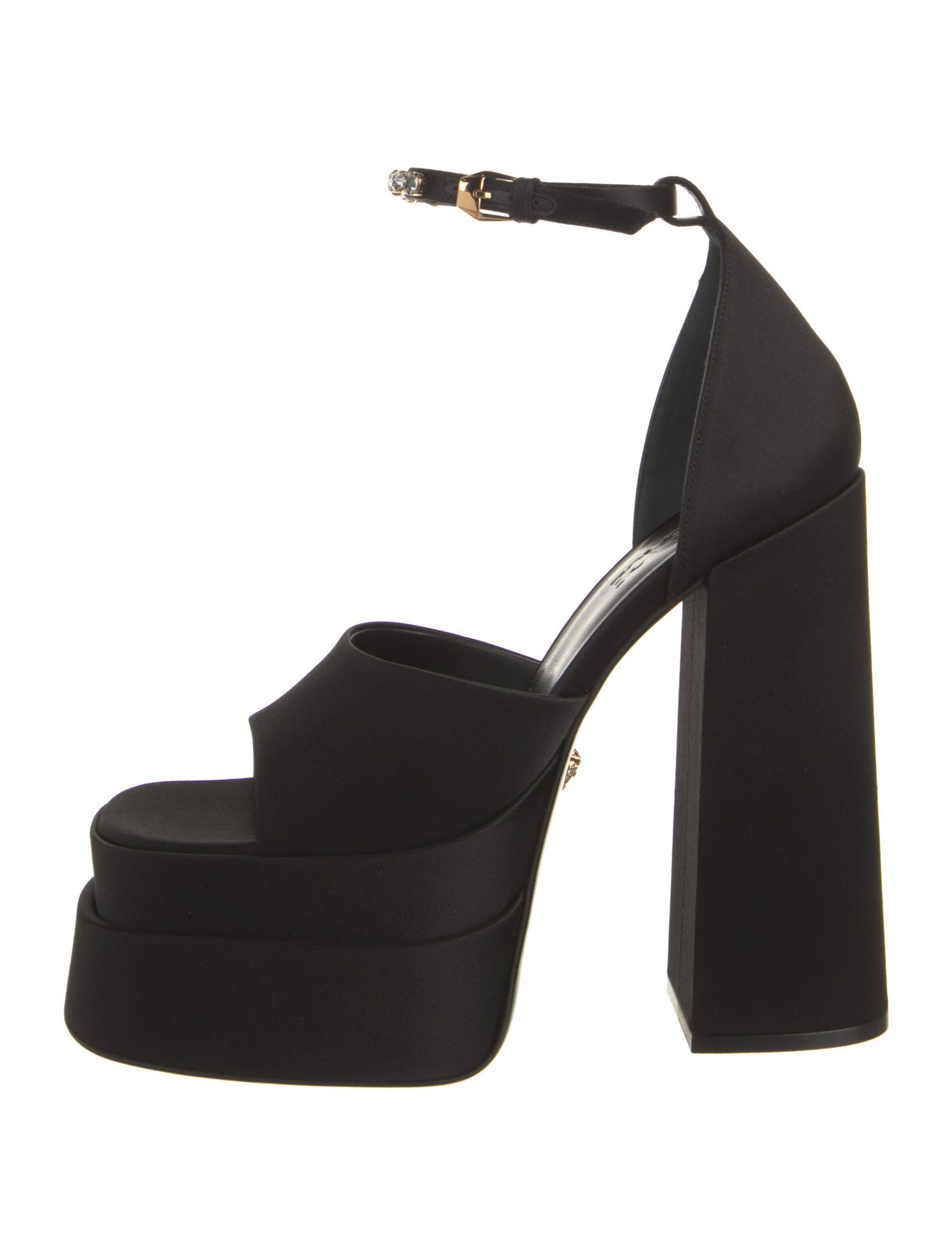 Versace Satin Crystal Embellishments Sandals