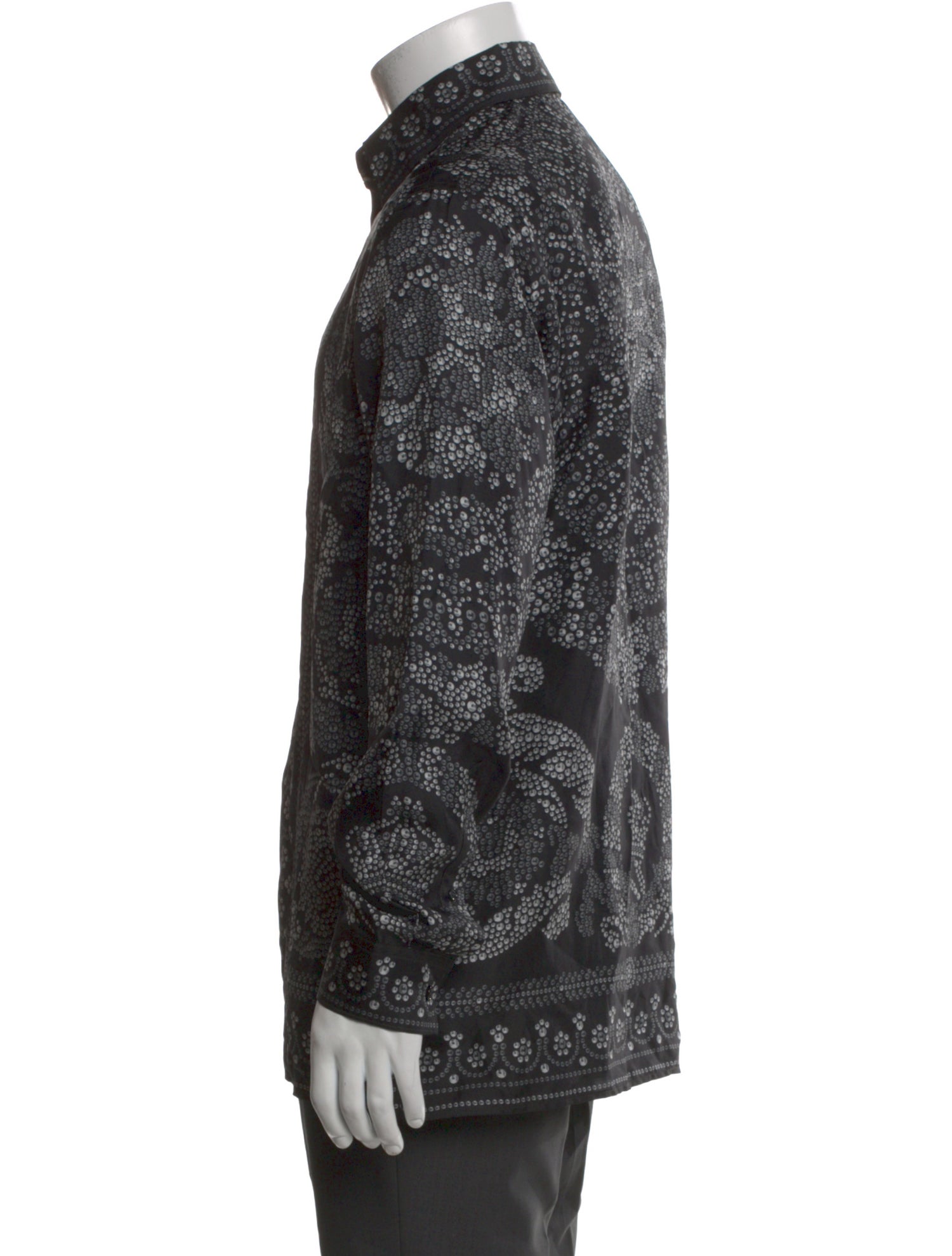 Versace Silk Paisley Print Dress Shirt