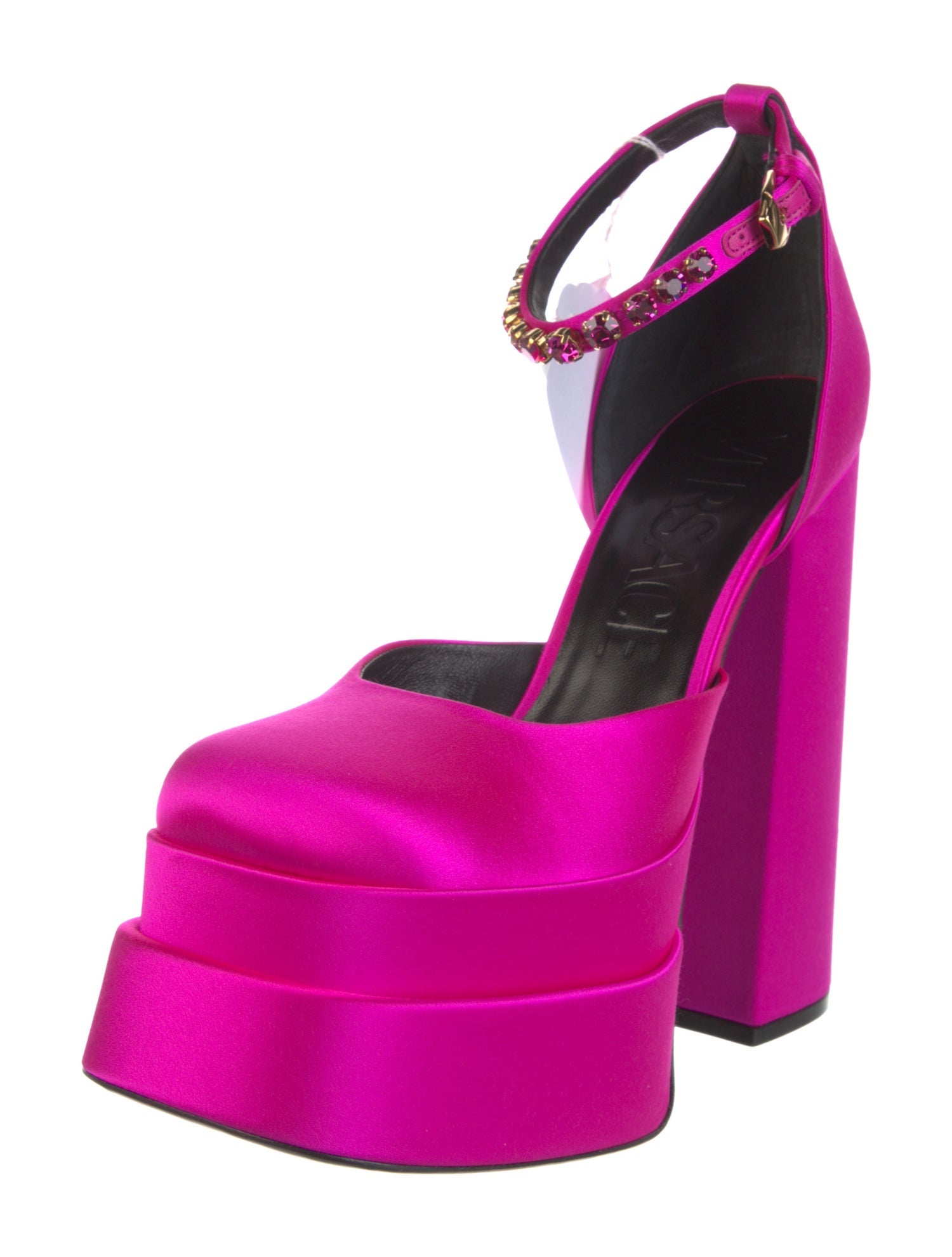 Versace Medusa Insignia Satin D'Orsay Pumps