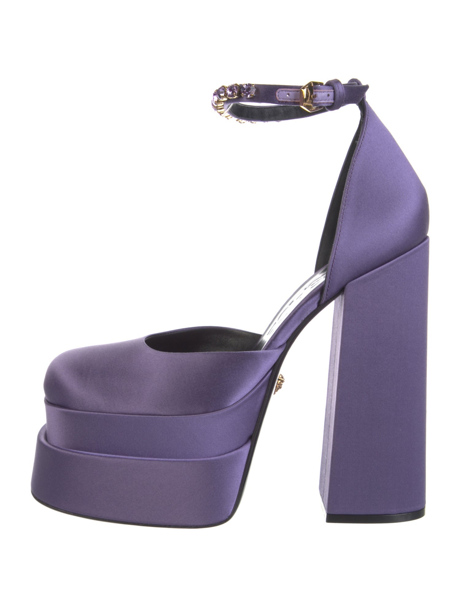 Versace Medusa Insignia Satin D'Orsay Pumps
