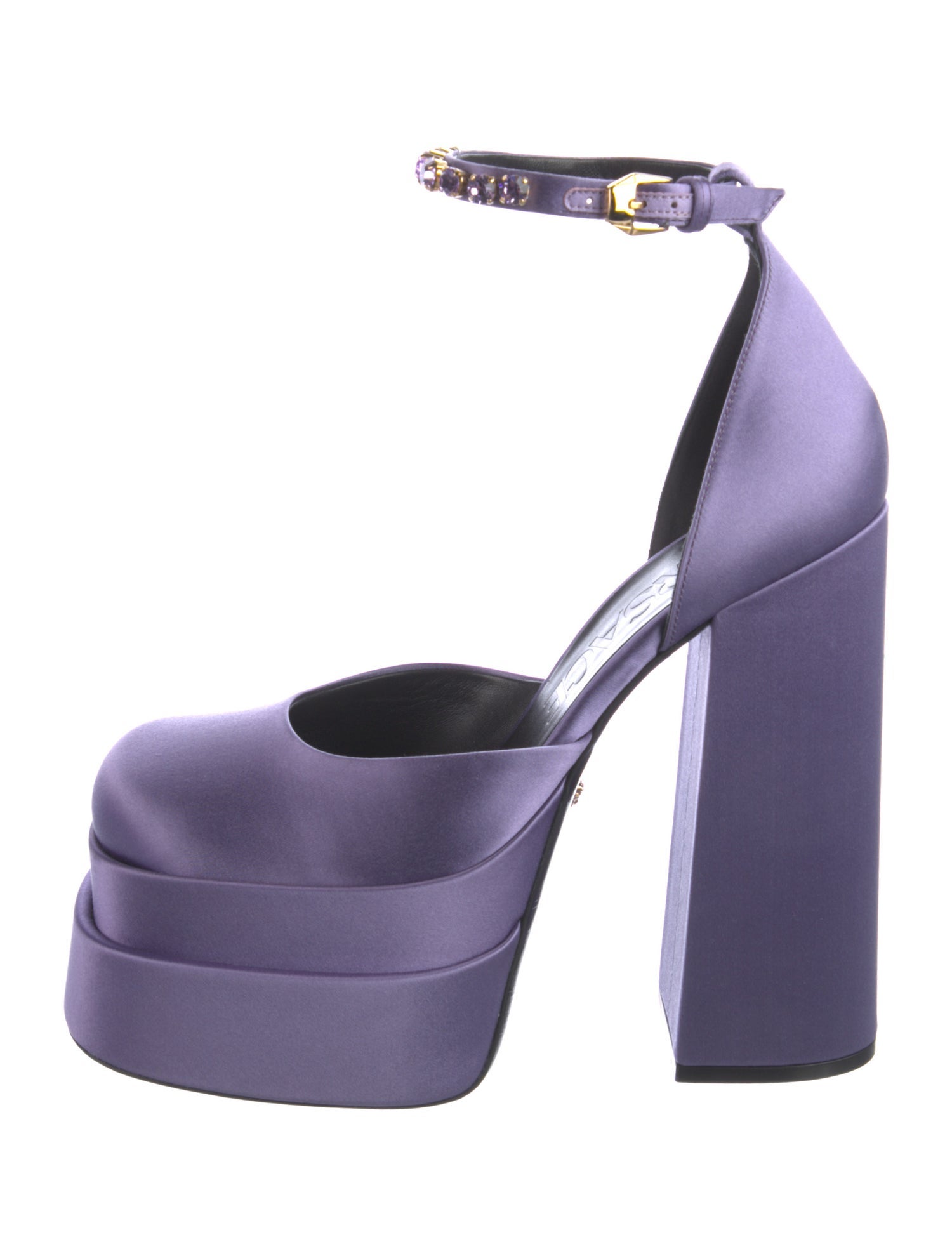 Versace Medusa Insignia Satin D'Orsay Pumps