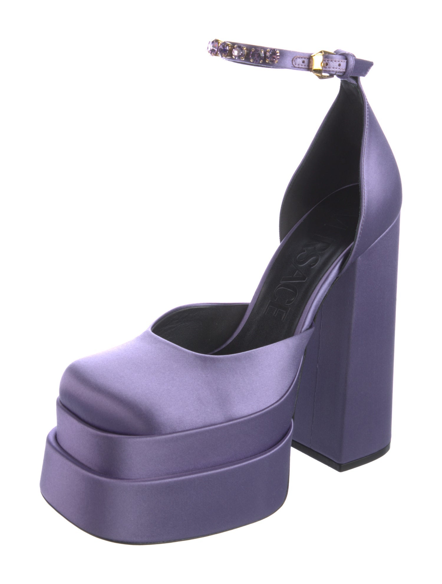 Versace Medusa Insignia Satin D'Orsay Pumps