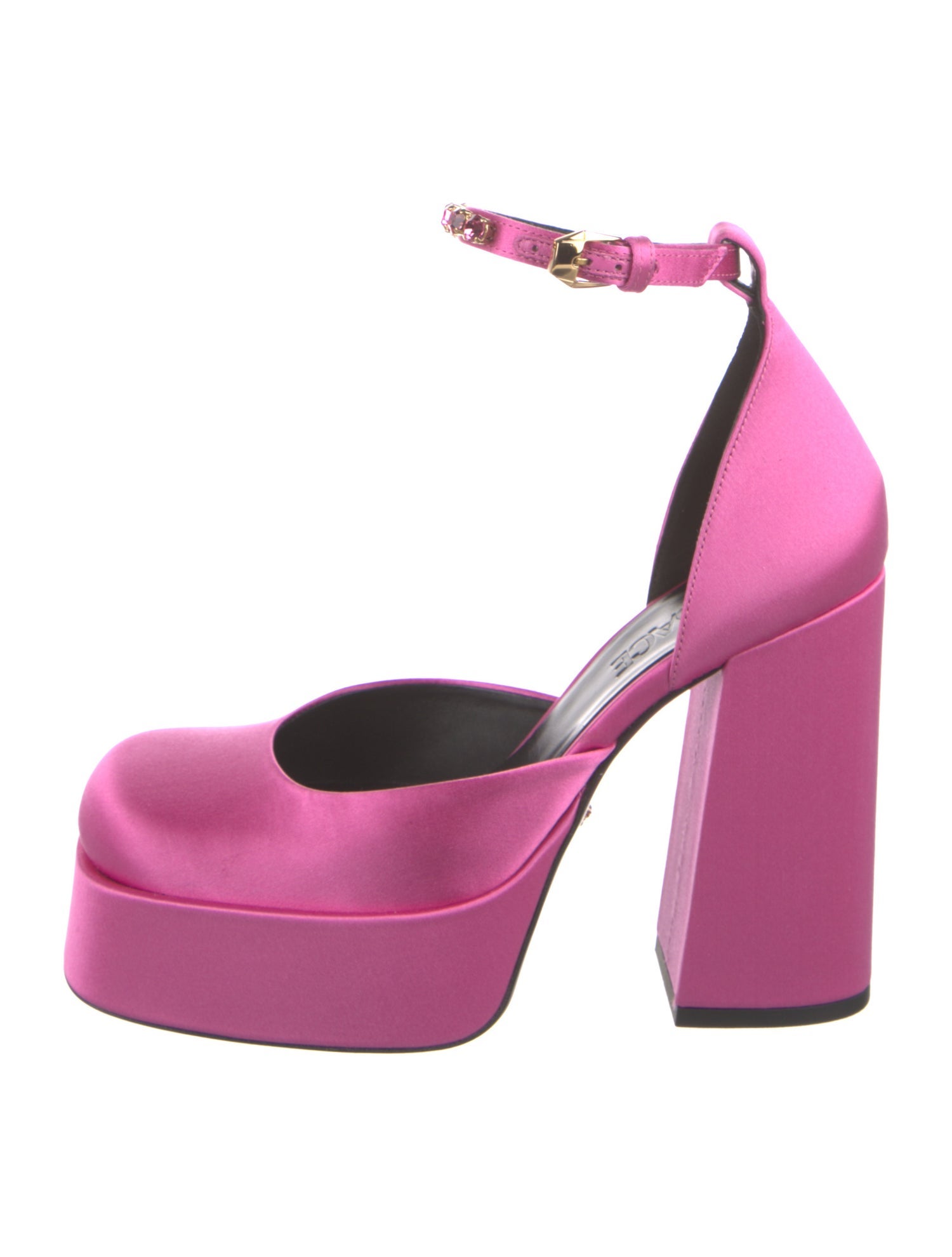 Versace Satin Crystal Embellishments D'Orsay Pumps w/ Tags